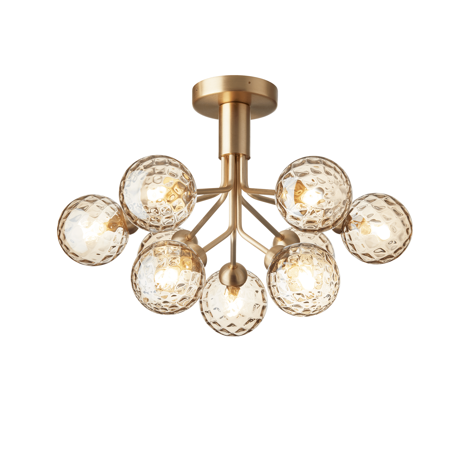 Lampa stropní APIALES 9 mosazná se zlatým sklem