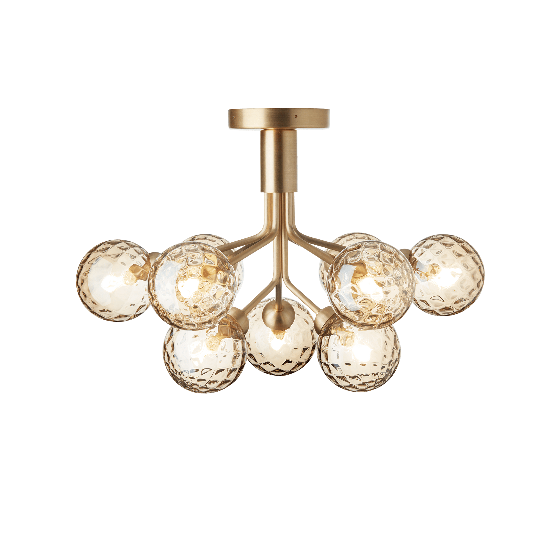 Lampa stropní APIALES 9 mosazná se zlatým sklem