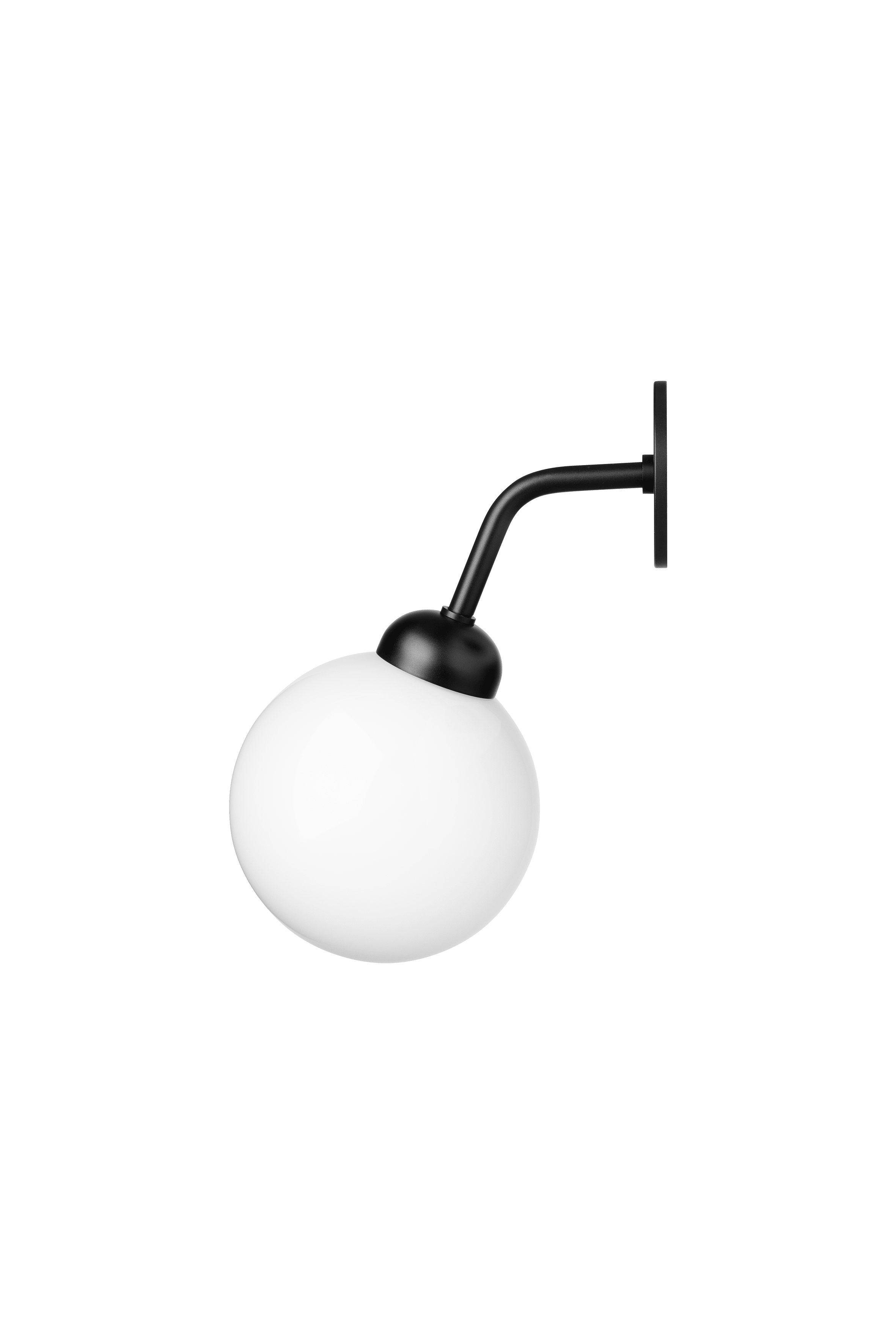 Nástěnná lampa APIALES černá s opálovým sklem