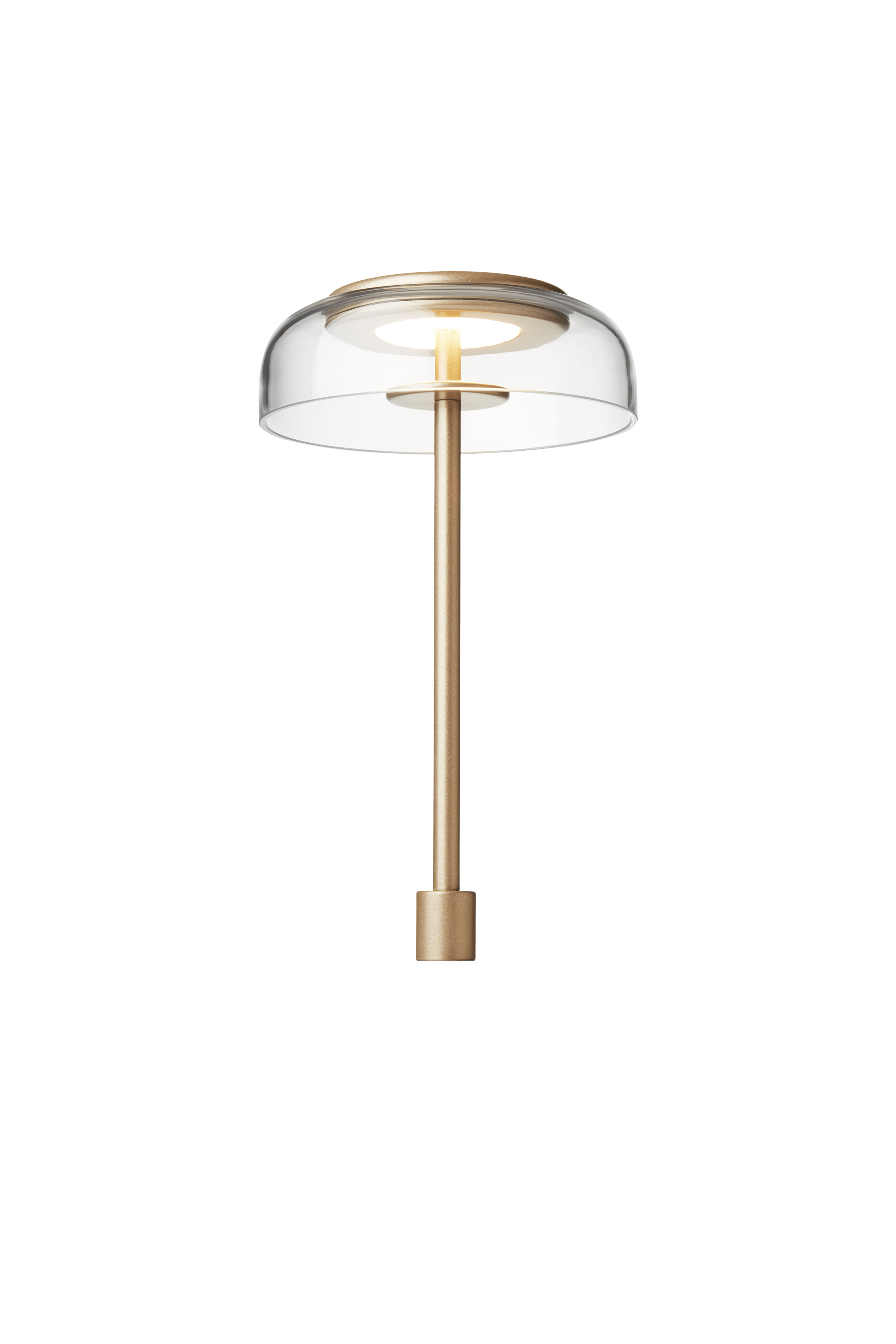 Stolní lampa BLOSSI zlatá s průhledným sklem