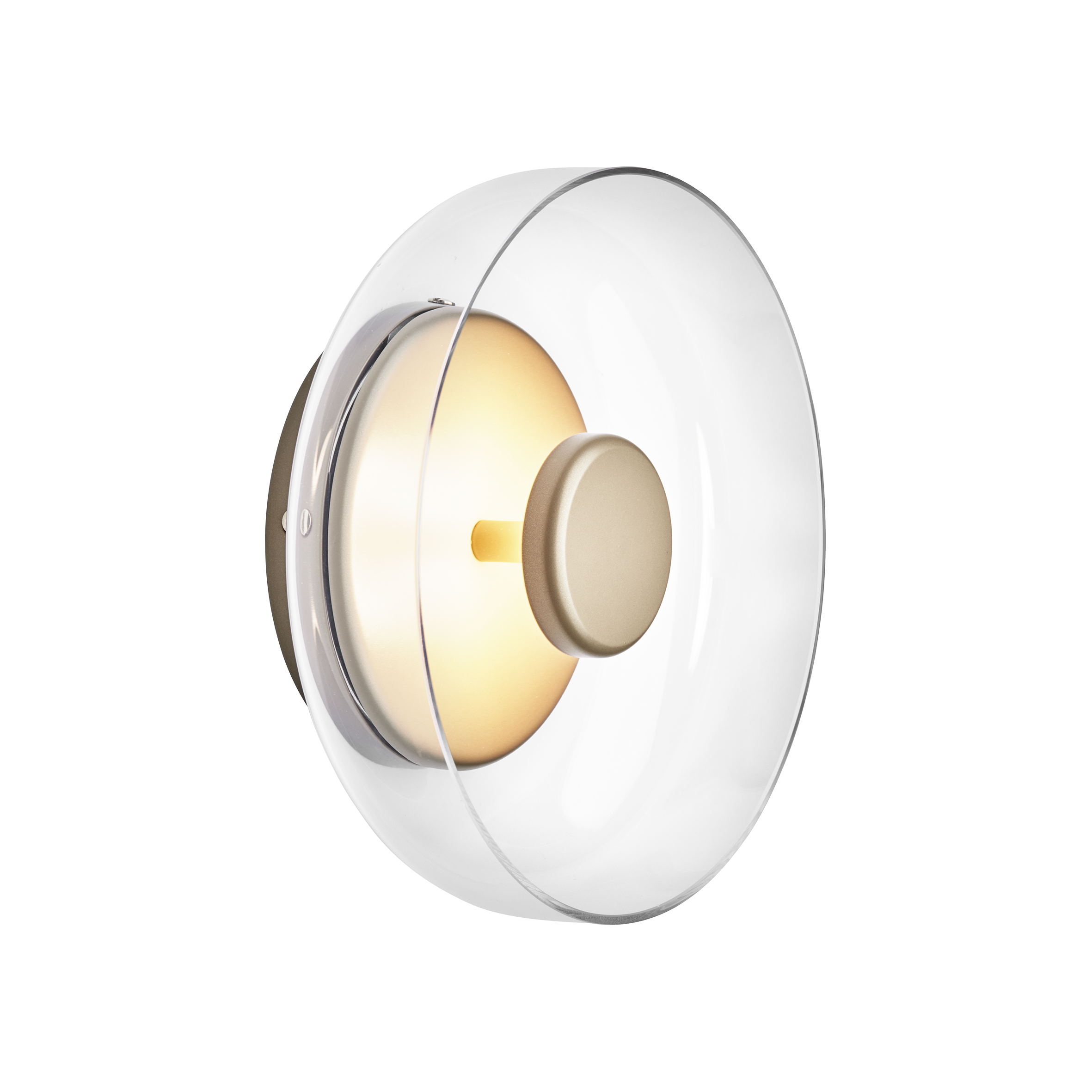 Nástěnná lampa BLOSSI zlatá s transparentním sklem