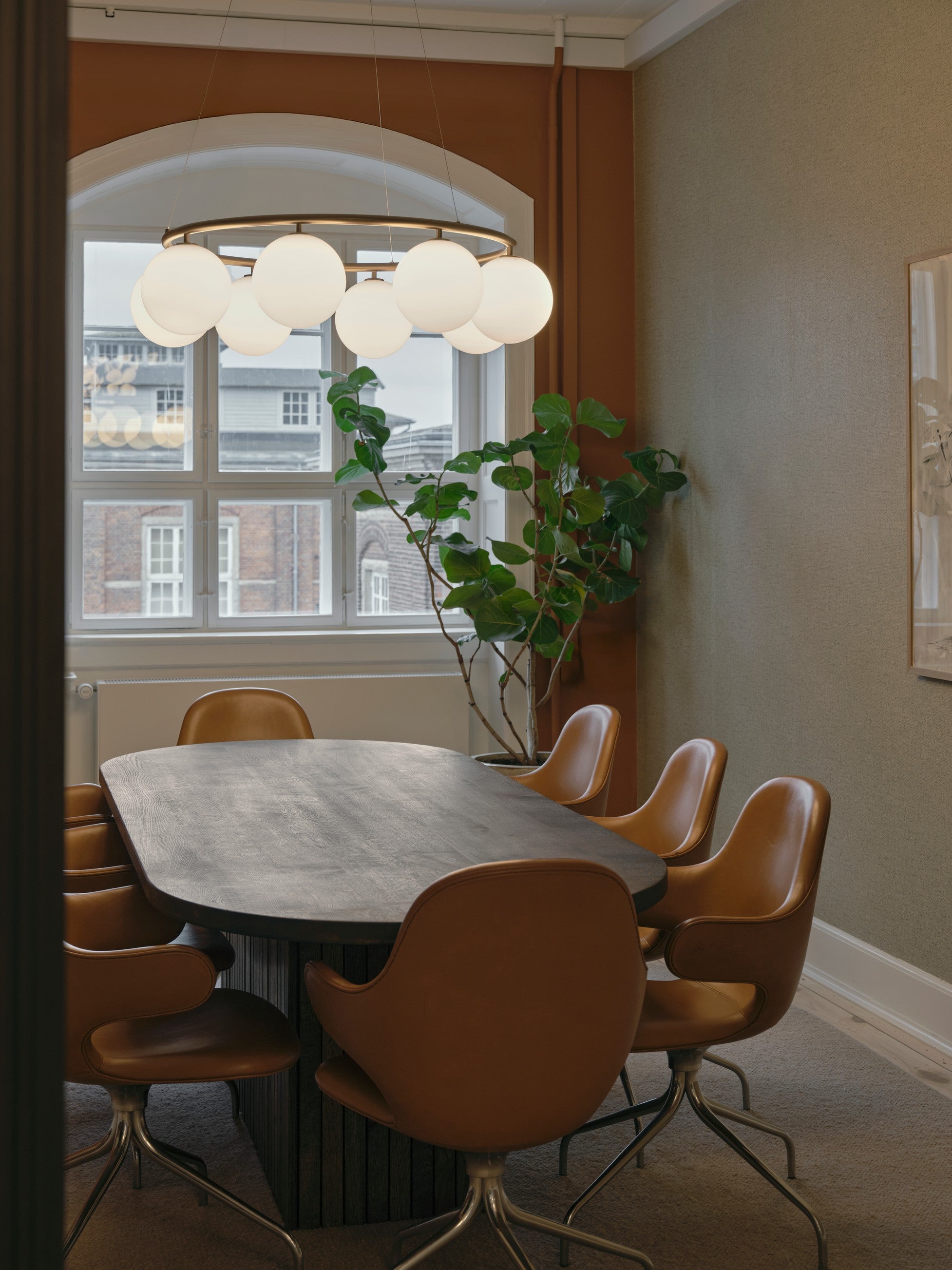 MIIRA 8 CIRCULAR Pendant Lamp in Brass with Opal Glass