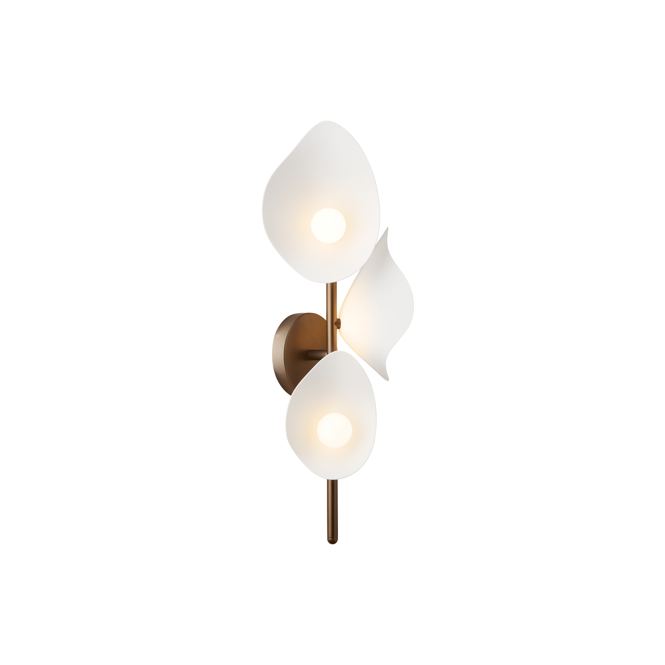 Nástěnná lampa FLORII 3 tmavě hnědá s bílou