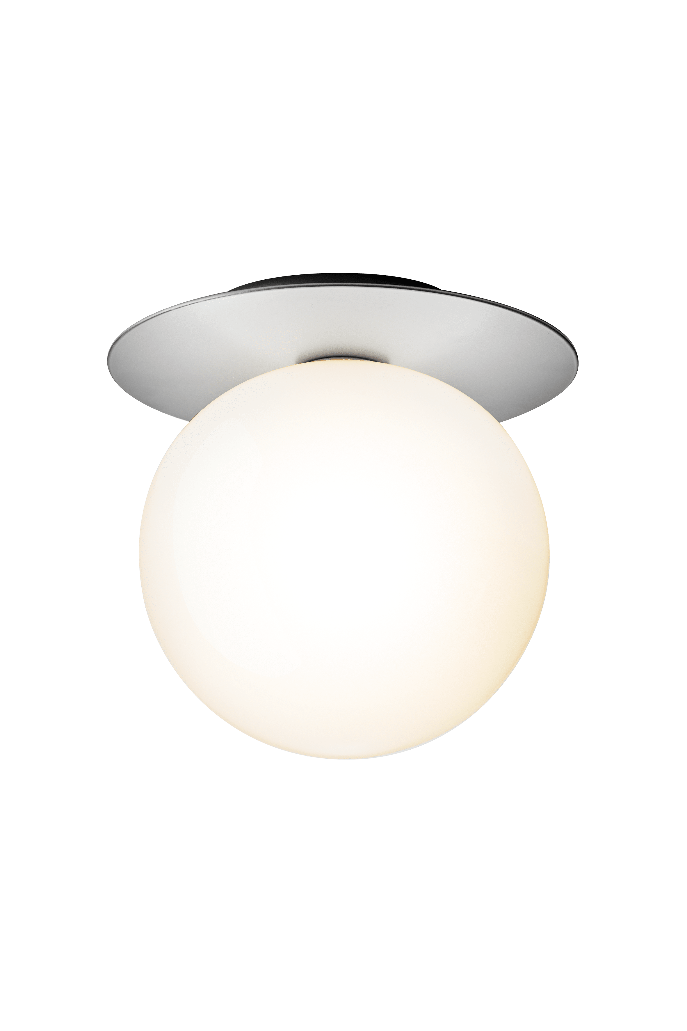 Zapuštěná nástěnná lampa LIILA stříbrná s opálovým sklem