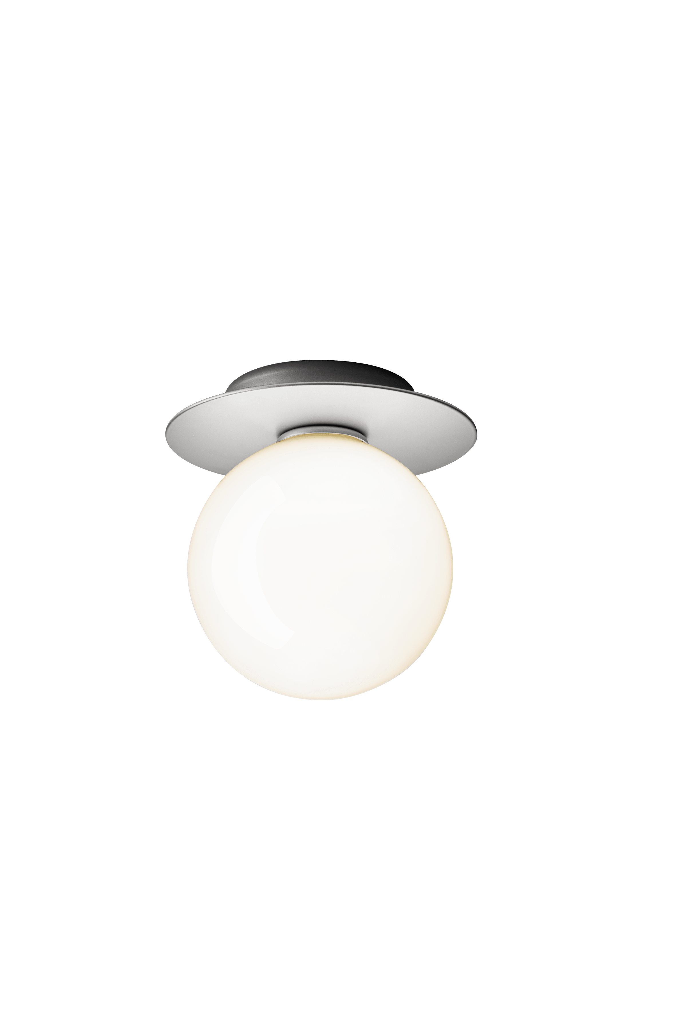 Zapuštěná nástěnná lampa LIILA stříbrná s opálovým sklem