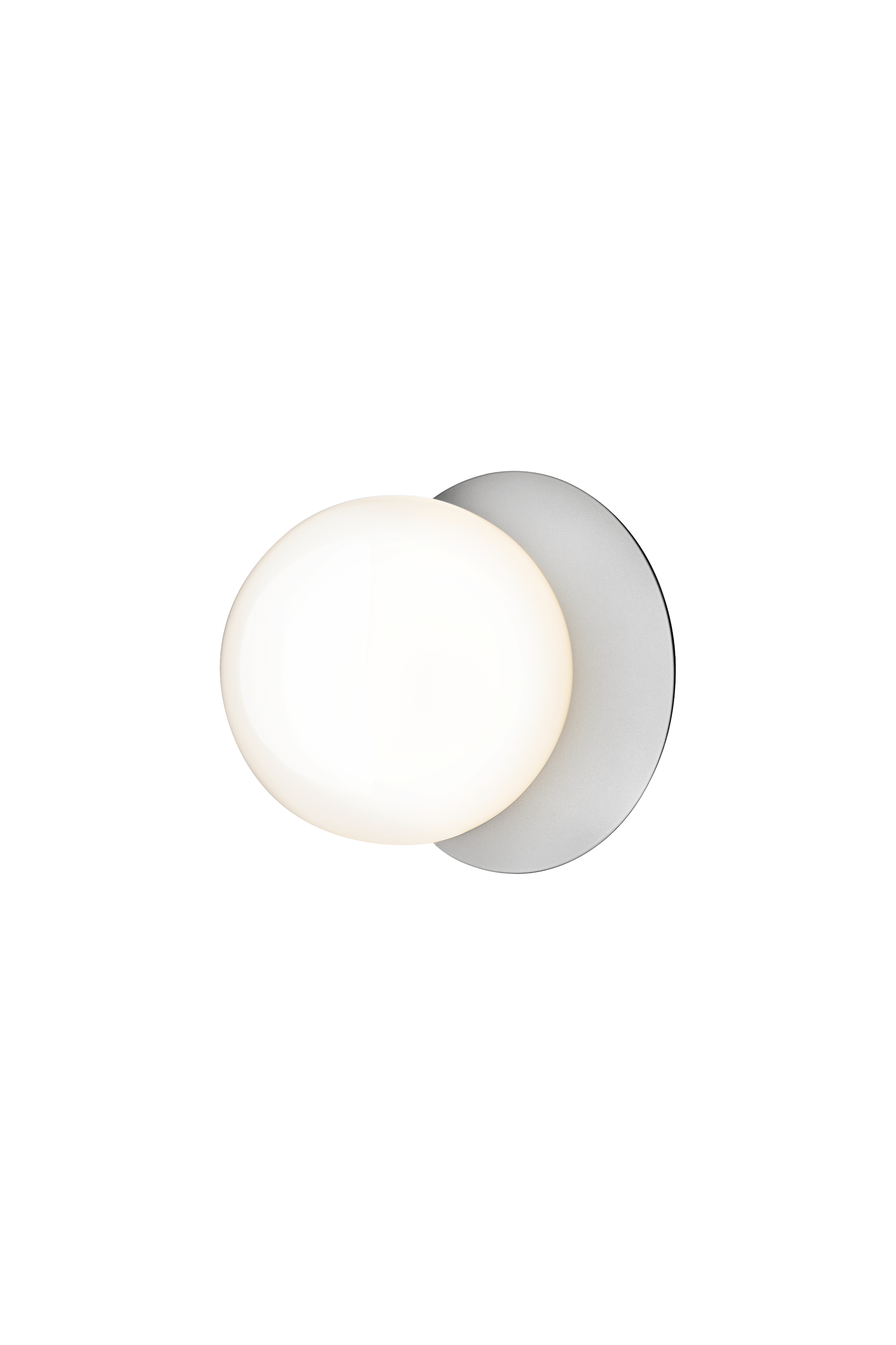 Zapuštěná nástěnná lampa LIILA stříbrná s opálovým sklem