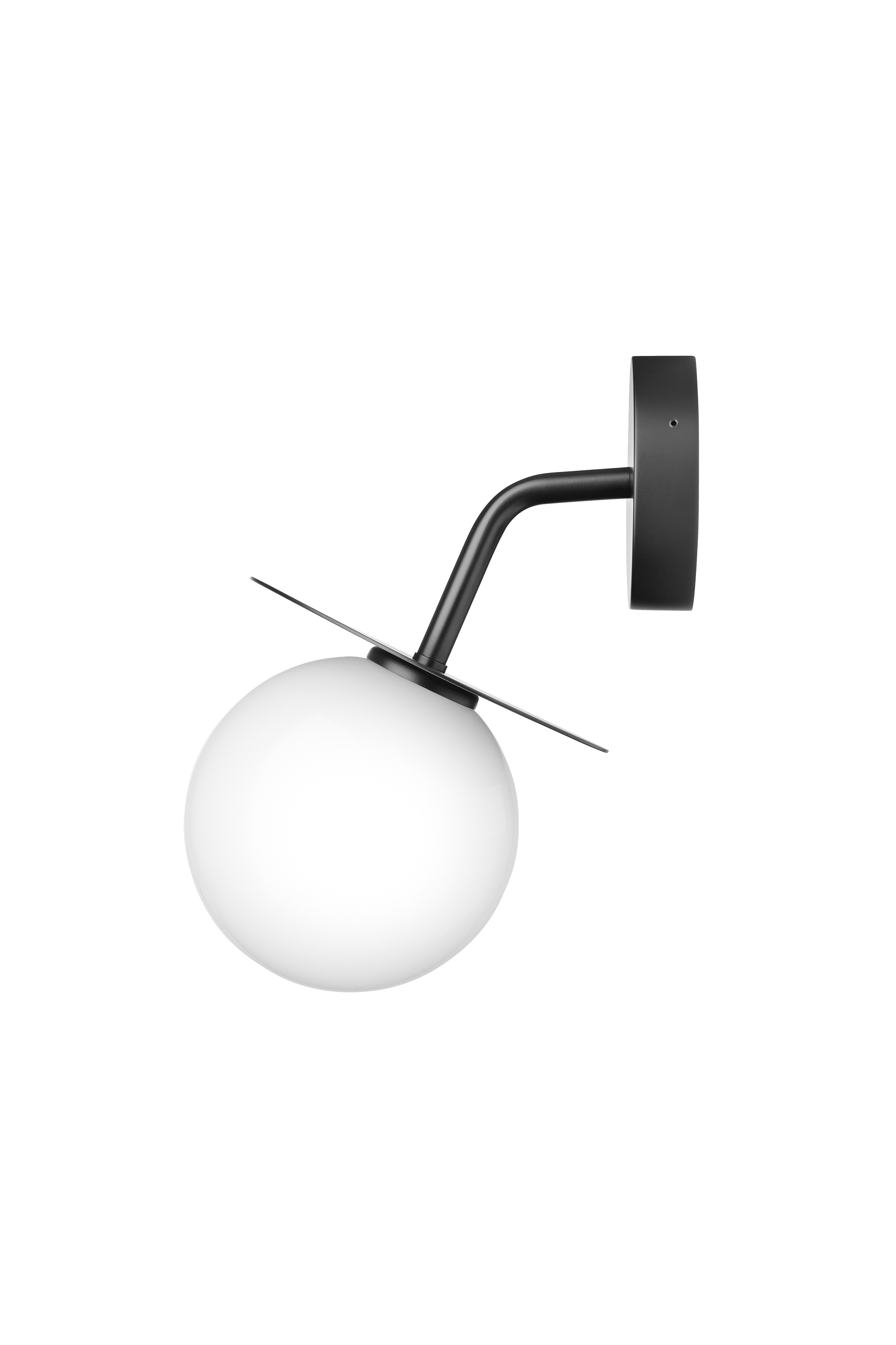 Venkovní nástěnná lampa LIILA černá s opálovým sklem