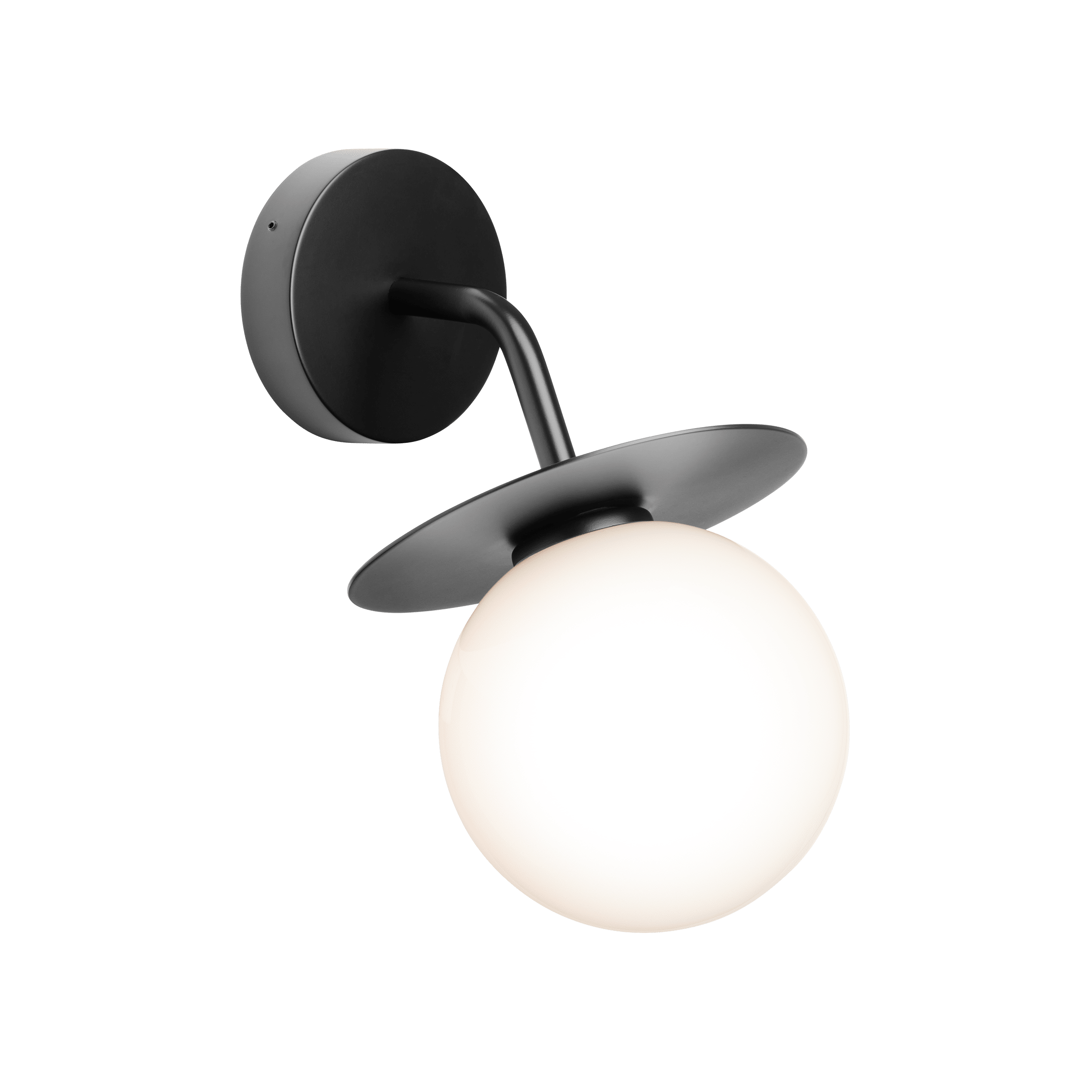 Venkovní nástěnná lampa LIILA černá s opálovým sklem