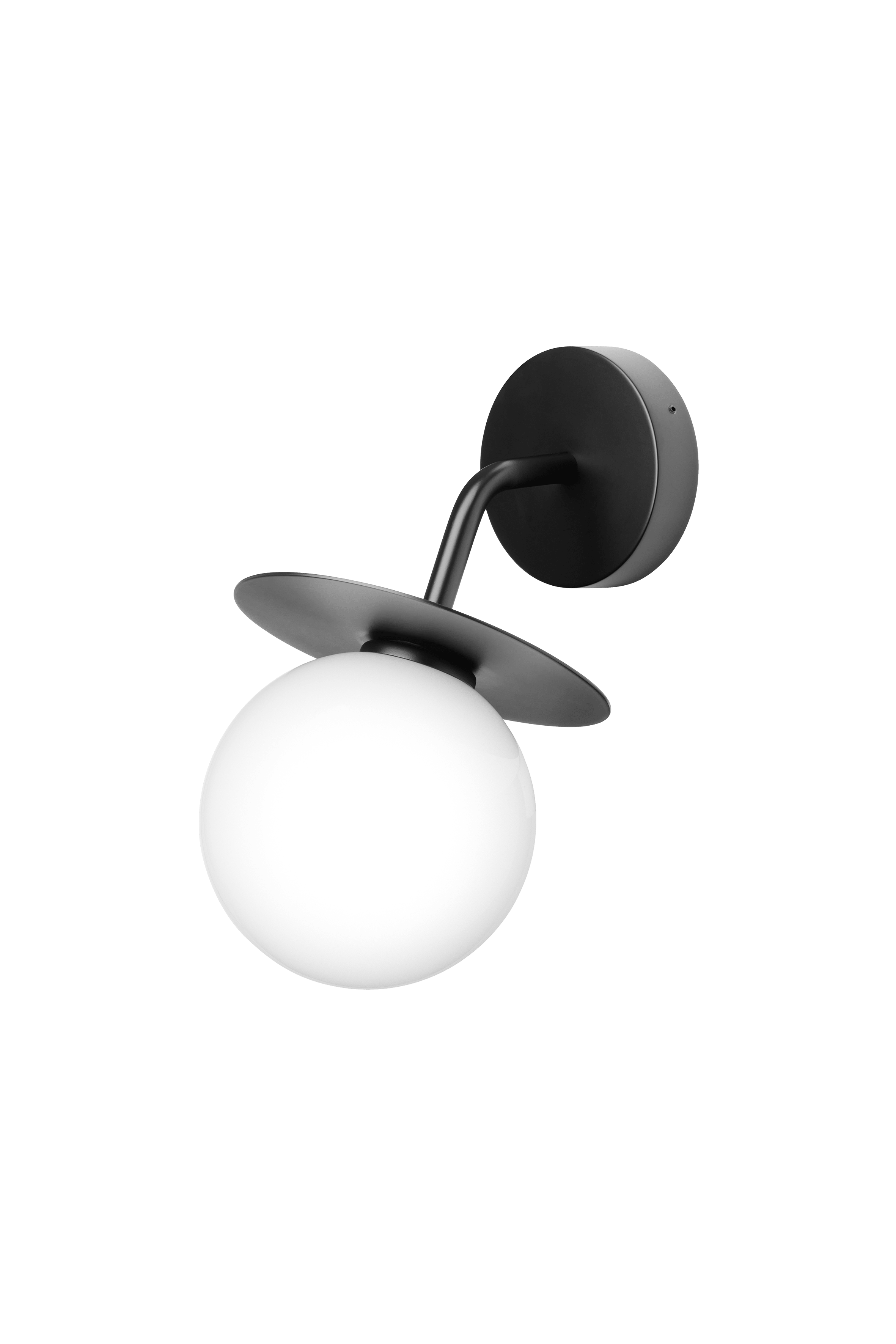 Venkovní nástěnná lampa LIILA černá s opálovým sklem