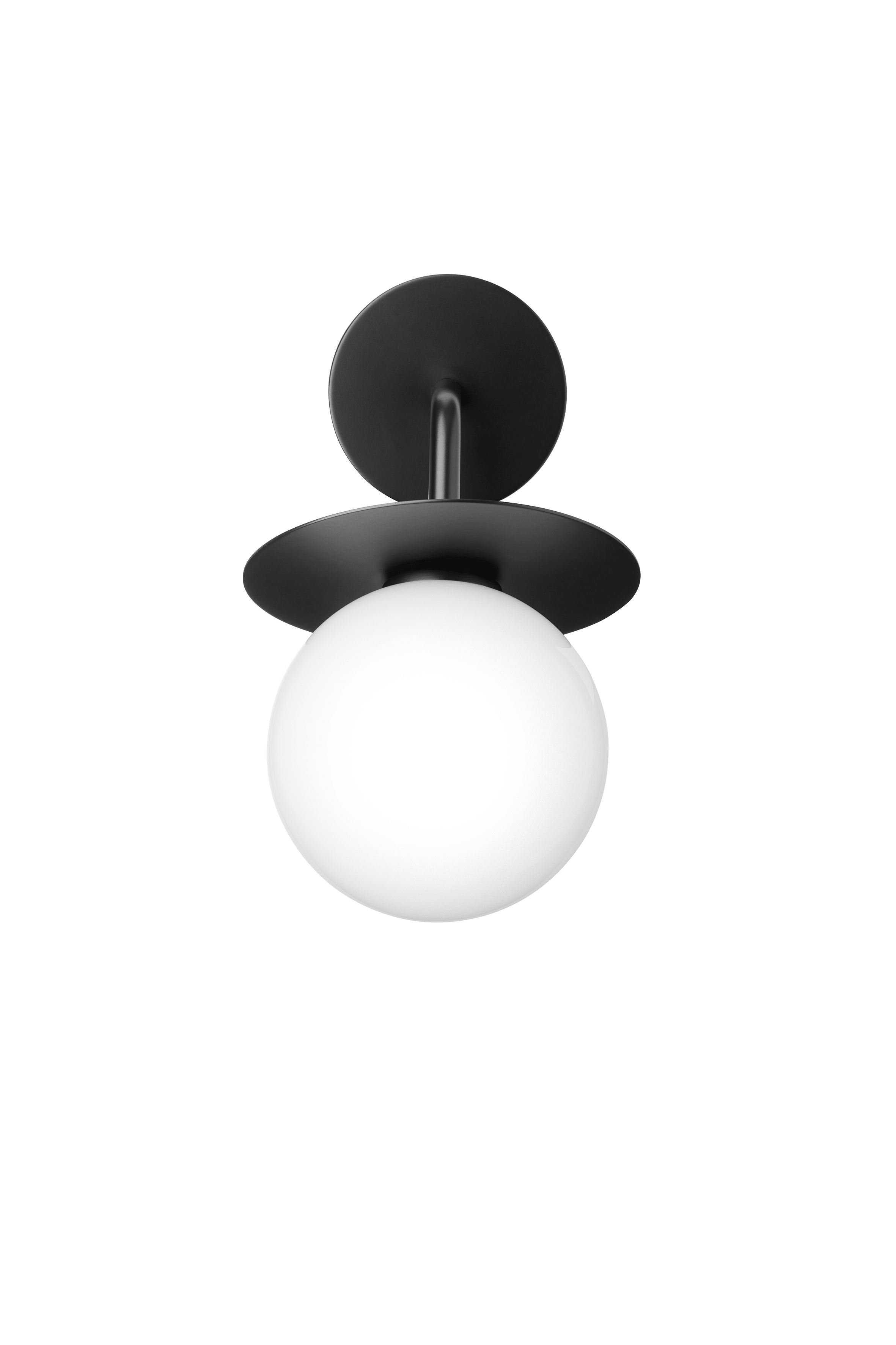 Venkovní nástěnná lampa LIILA černá s opálovým sklem