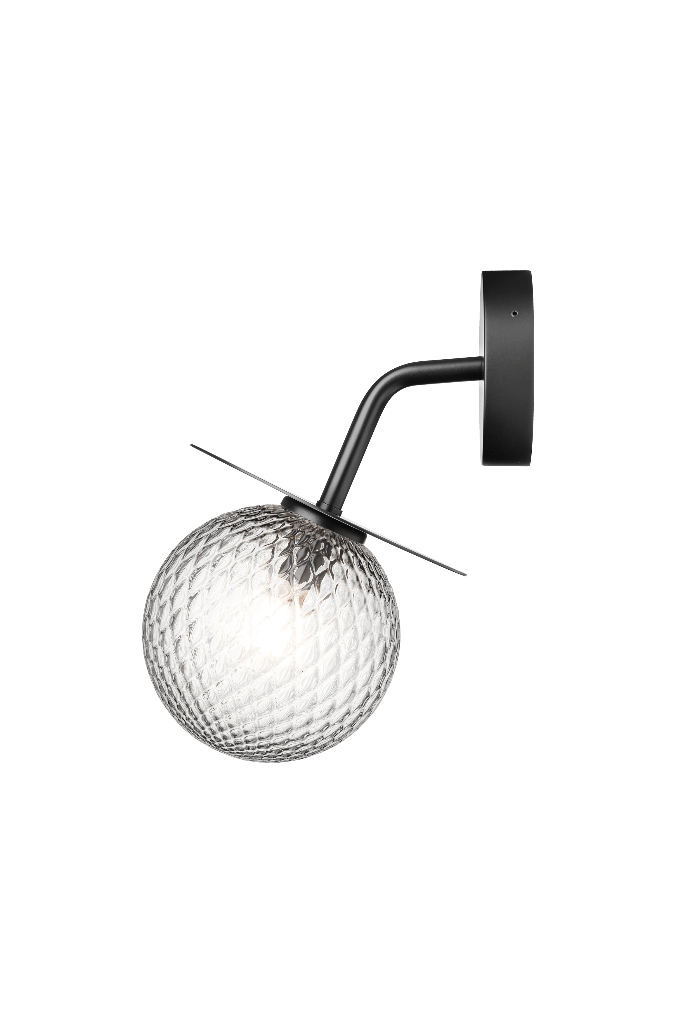 Venkovní nástěnná lampa LIILA černá s průhledným sklem