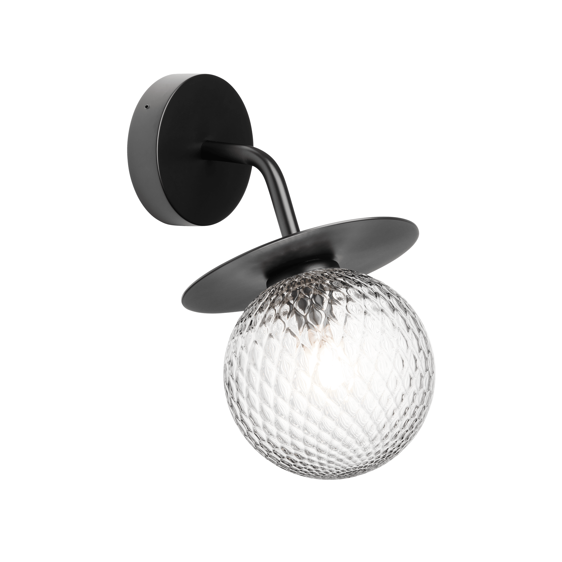 Venkovní nástěnná lampa LIILA černá s průhledným sklem