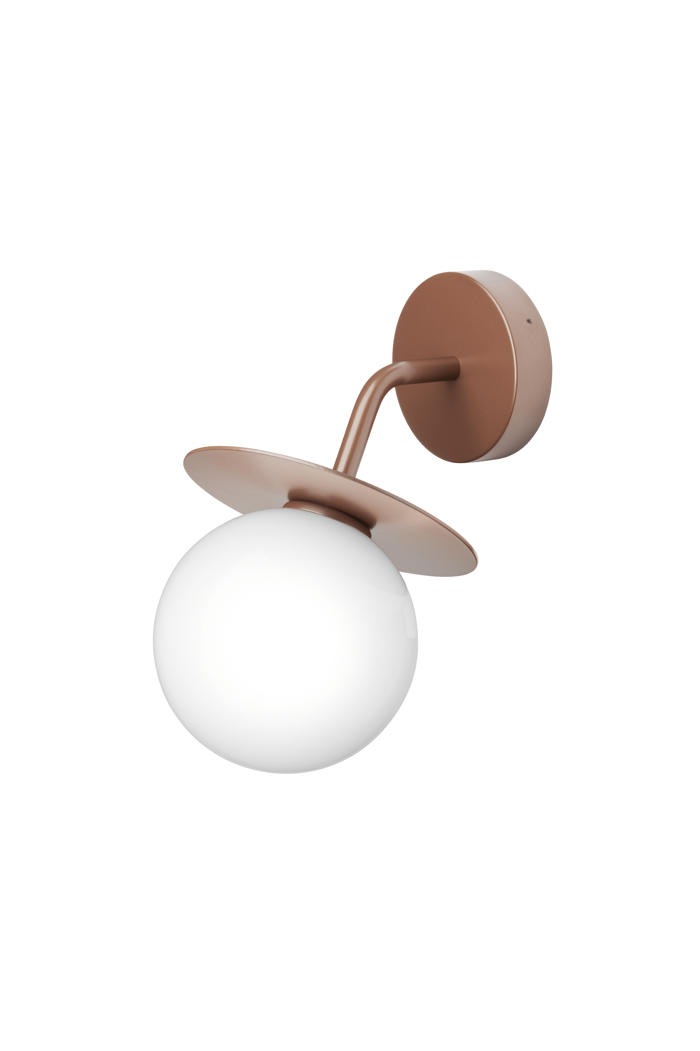 Venkovní nástěnná lampa LIILA tmavě hnědá s opálovým sklem