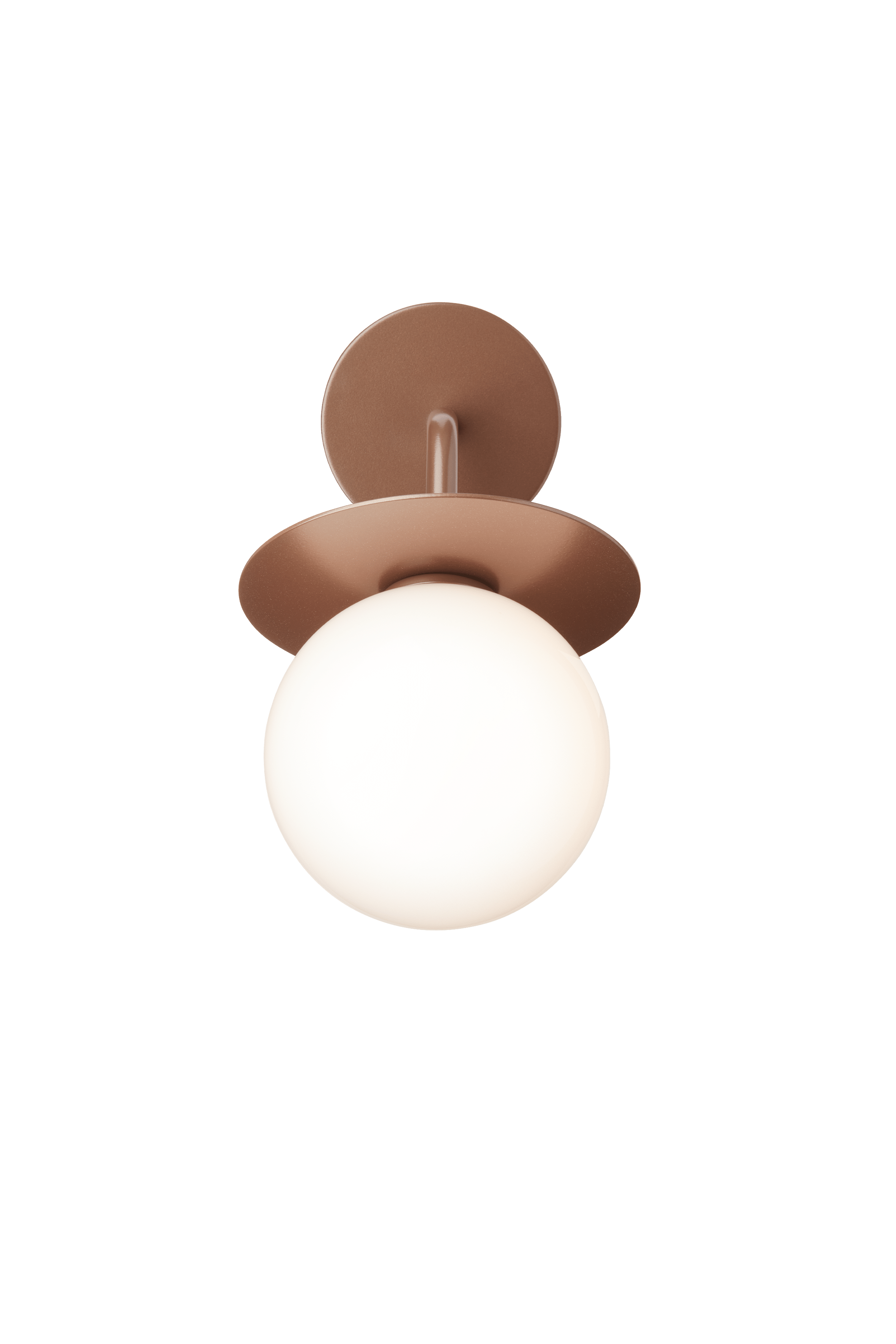 Venkovní nástěnná lampa LIILA tmavě hnědá s opálovým sklem
