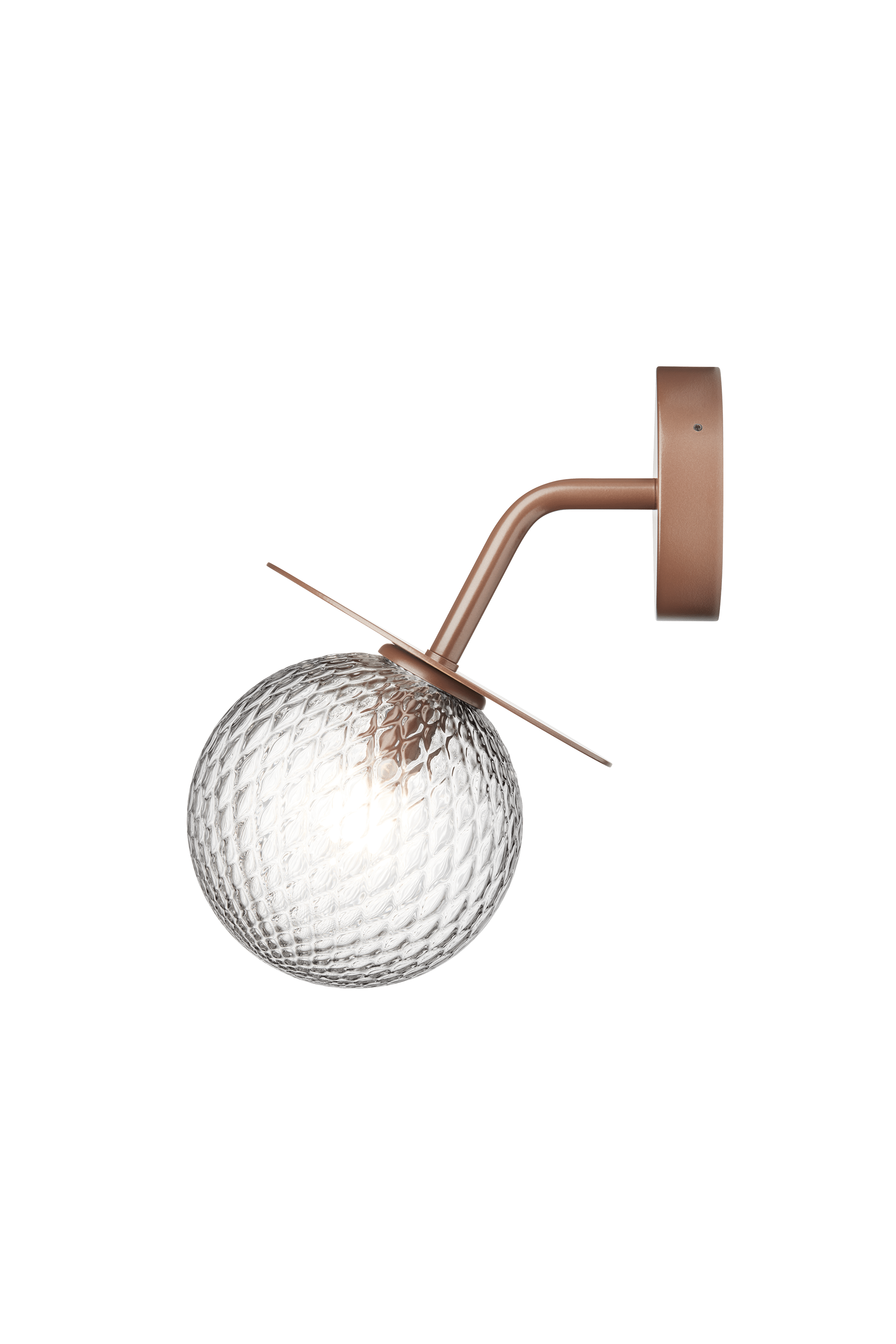 Venkovní nástěnná lampa LIILA tmavě hnědá s průhledným sklem
