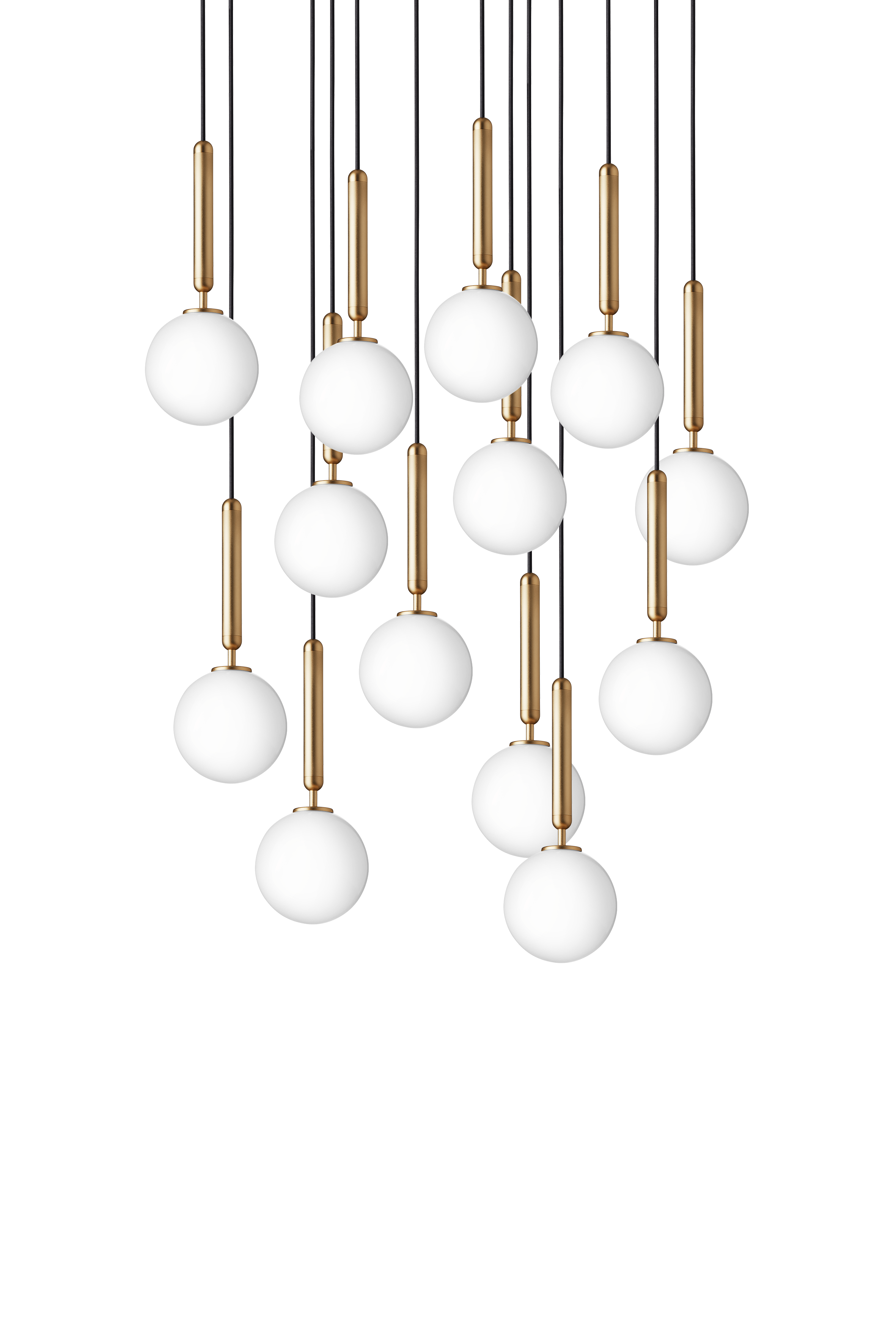 MIIRA 13 Pendant Lamp in Brass with Opal Glass