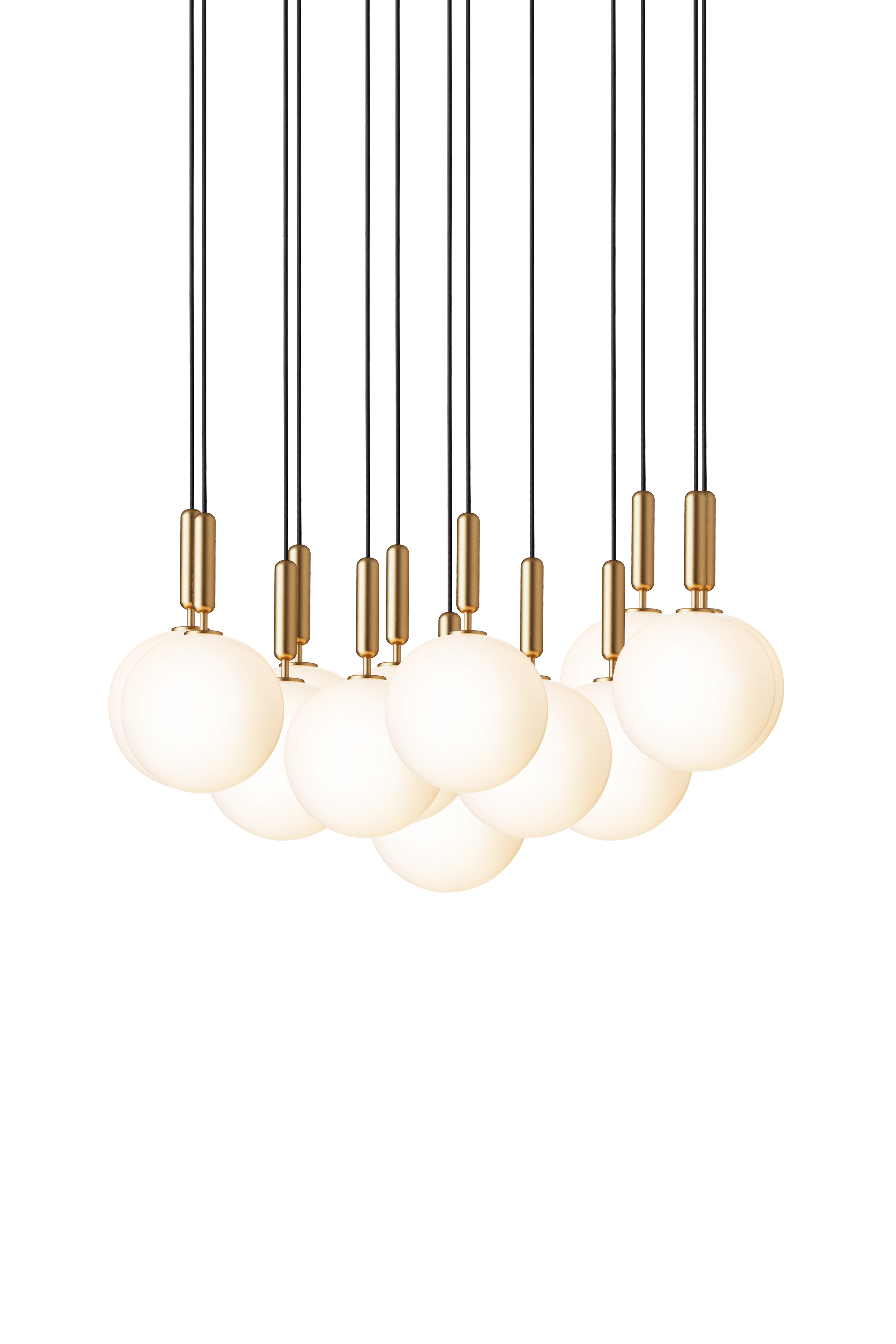 MIIRA 13 Pendant Lamp in Brass with Opal Glass