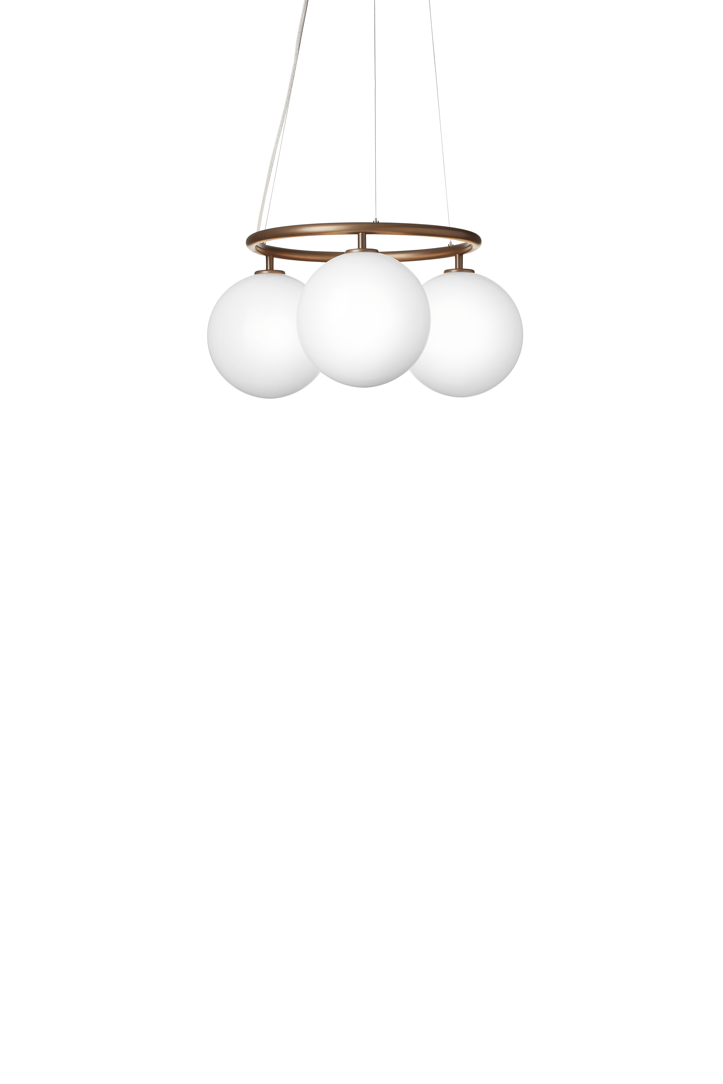 Závěsná lampa MIIRA 3 CIRCULAR tmavě hnědá s opálovým sklem