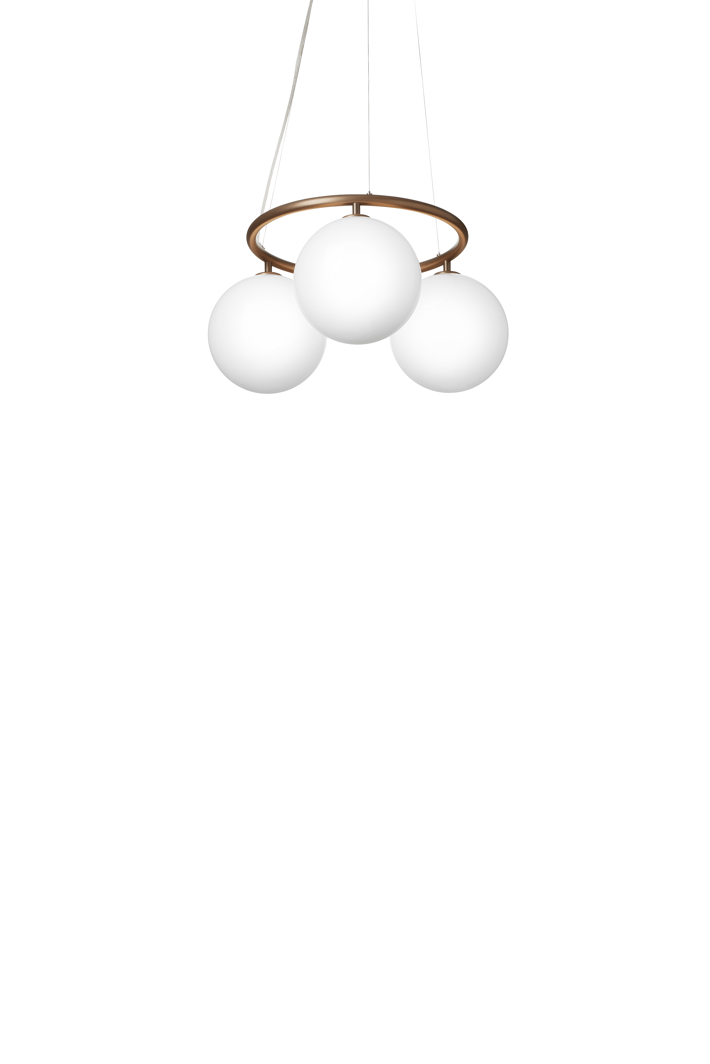 Závěsná lampa MIIRA 3 CIRCULAR tmavě hnědá s opálovým sklem