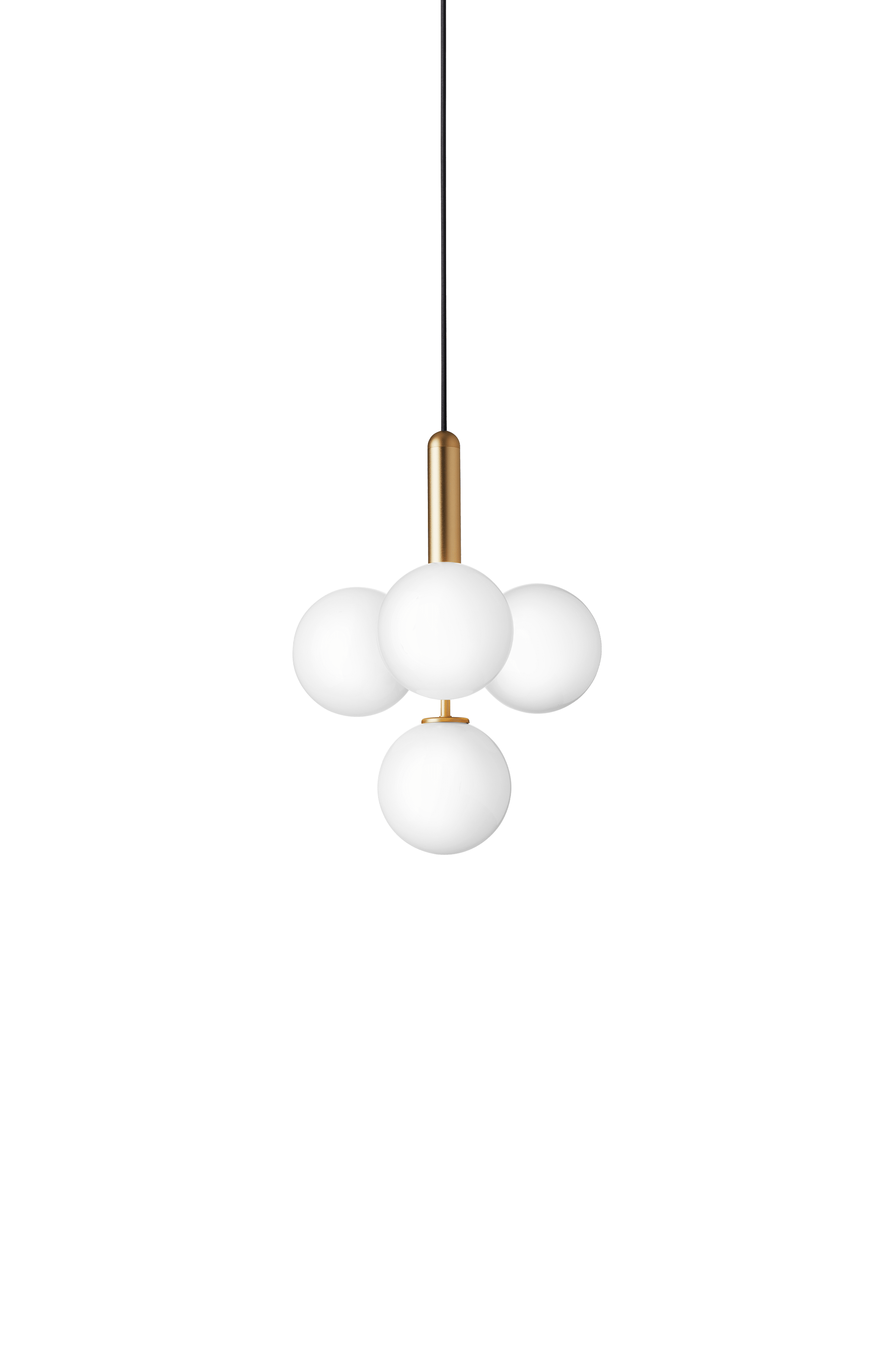 MIIRA Pendant Lamp 4 Brass with Opal Glass