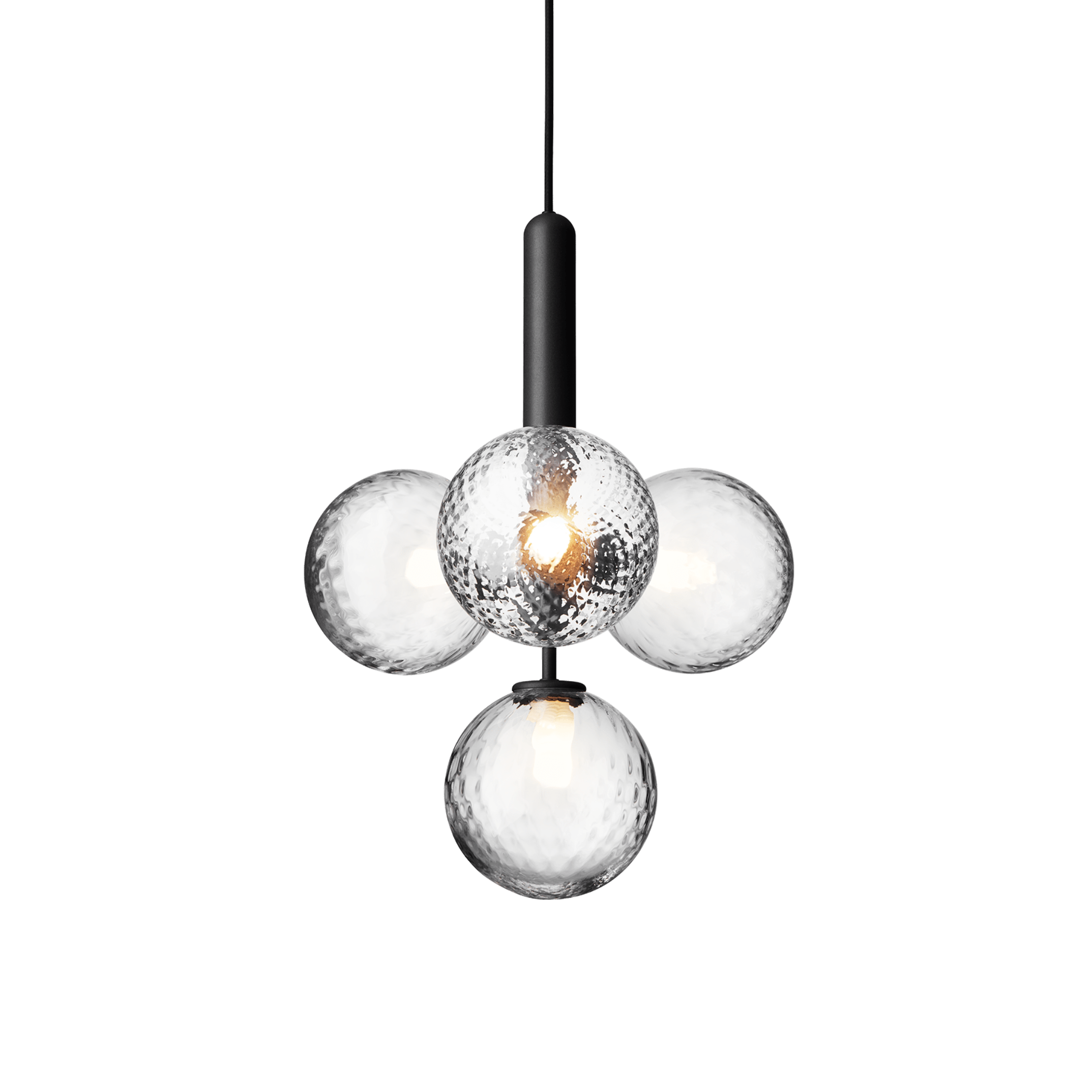 MIIRA 4 Graphite Pendant Lamp with Transparent Glass