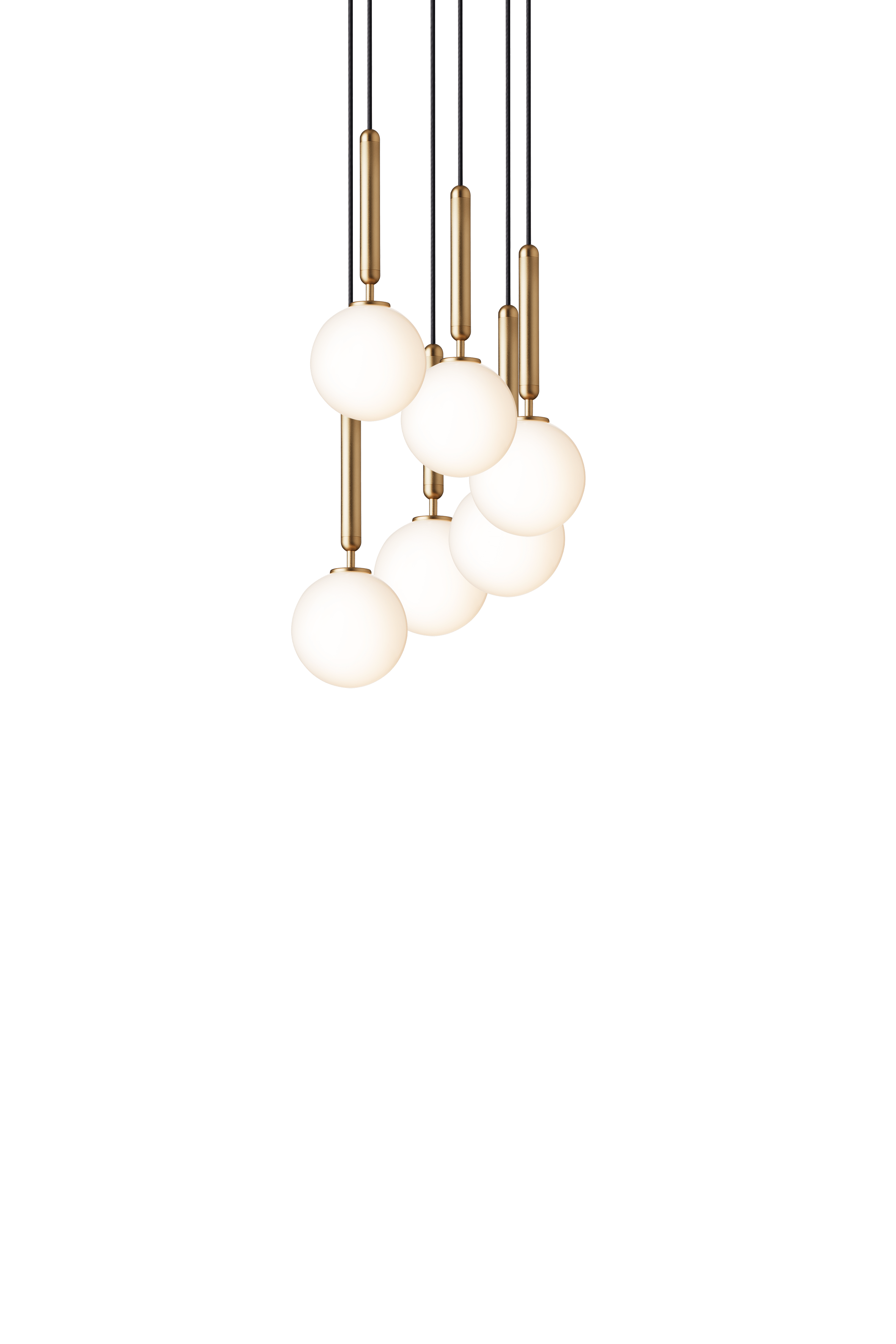 MIIRA 6 Pendant Lamp in Brass with Opal Glass