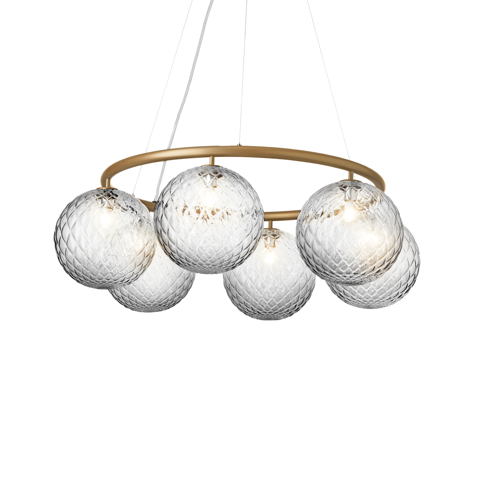 Lampa wisząca MIIRA 6 CIRCULAR mosiężny z transparentnym szkłem – Nuura