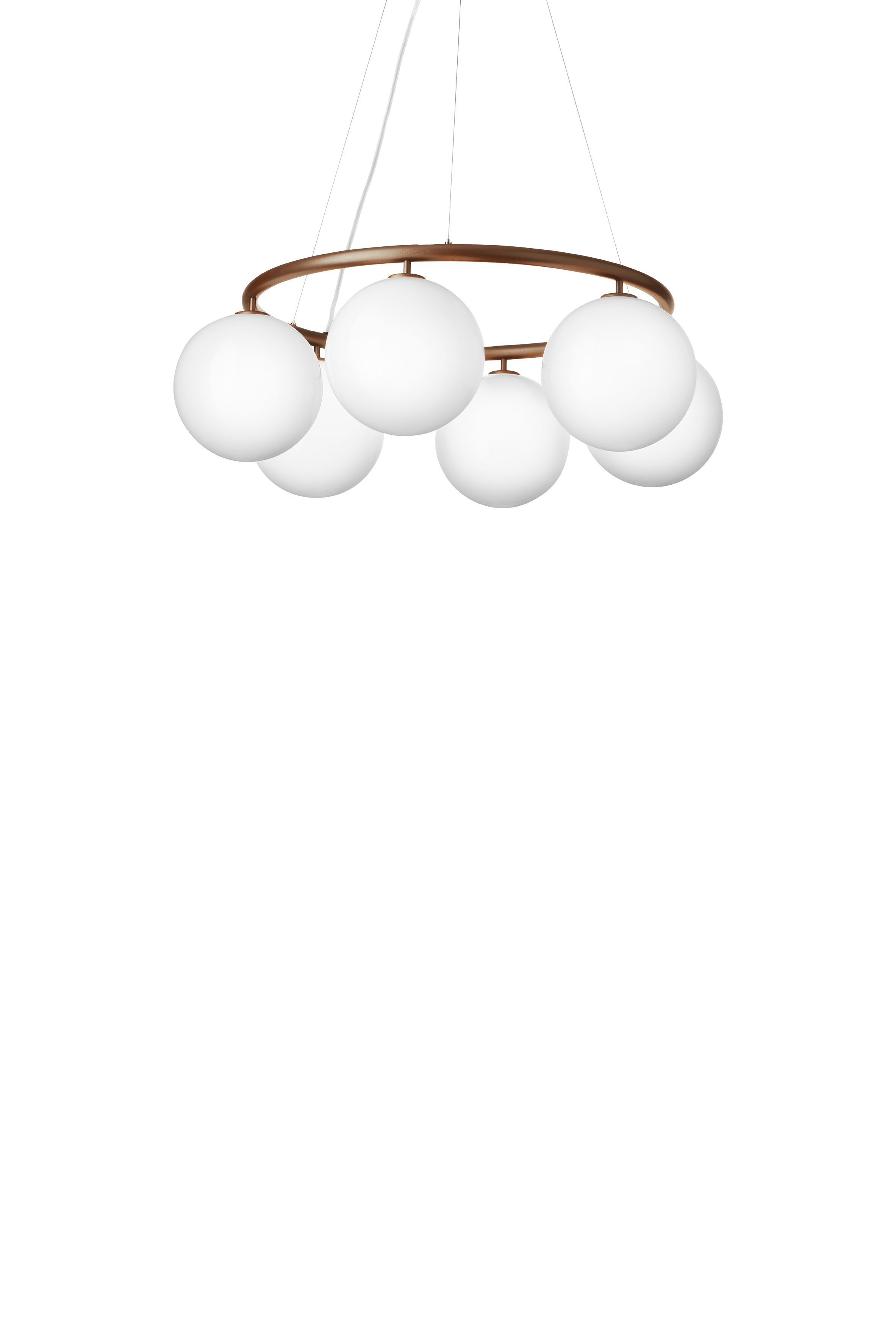 Závěsná lampa MIIRA 6 CIRCULAR tmavě hnědá s opálovým sklem