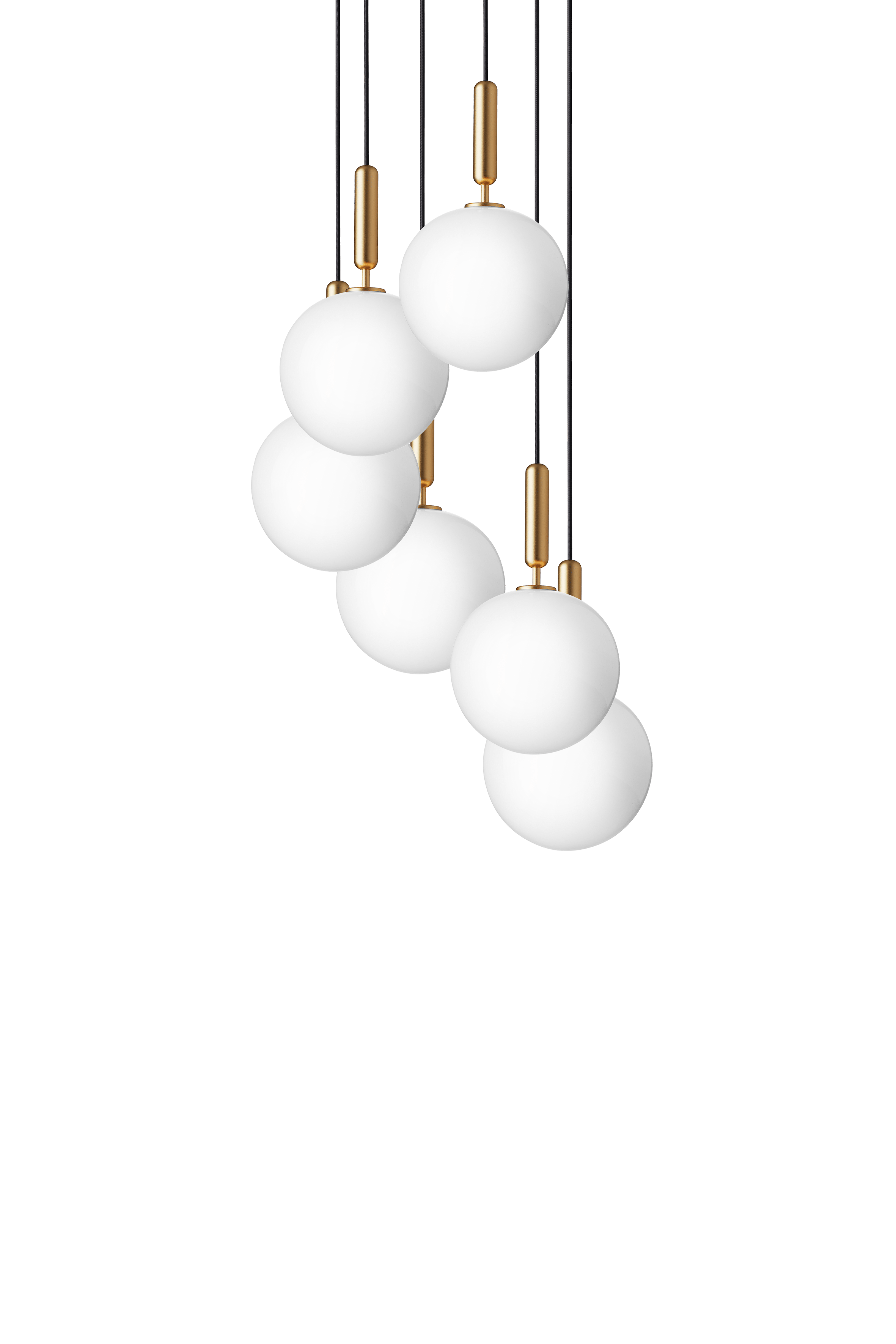 MIIRA 6 Pendant Lamp in Brass with Opal Glass