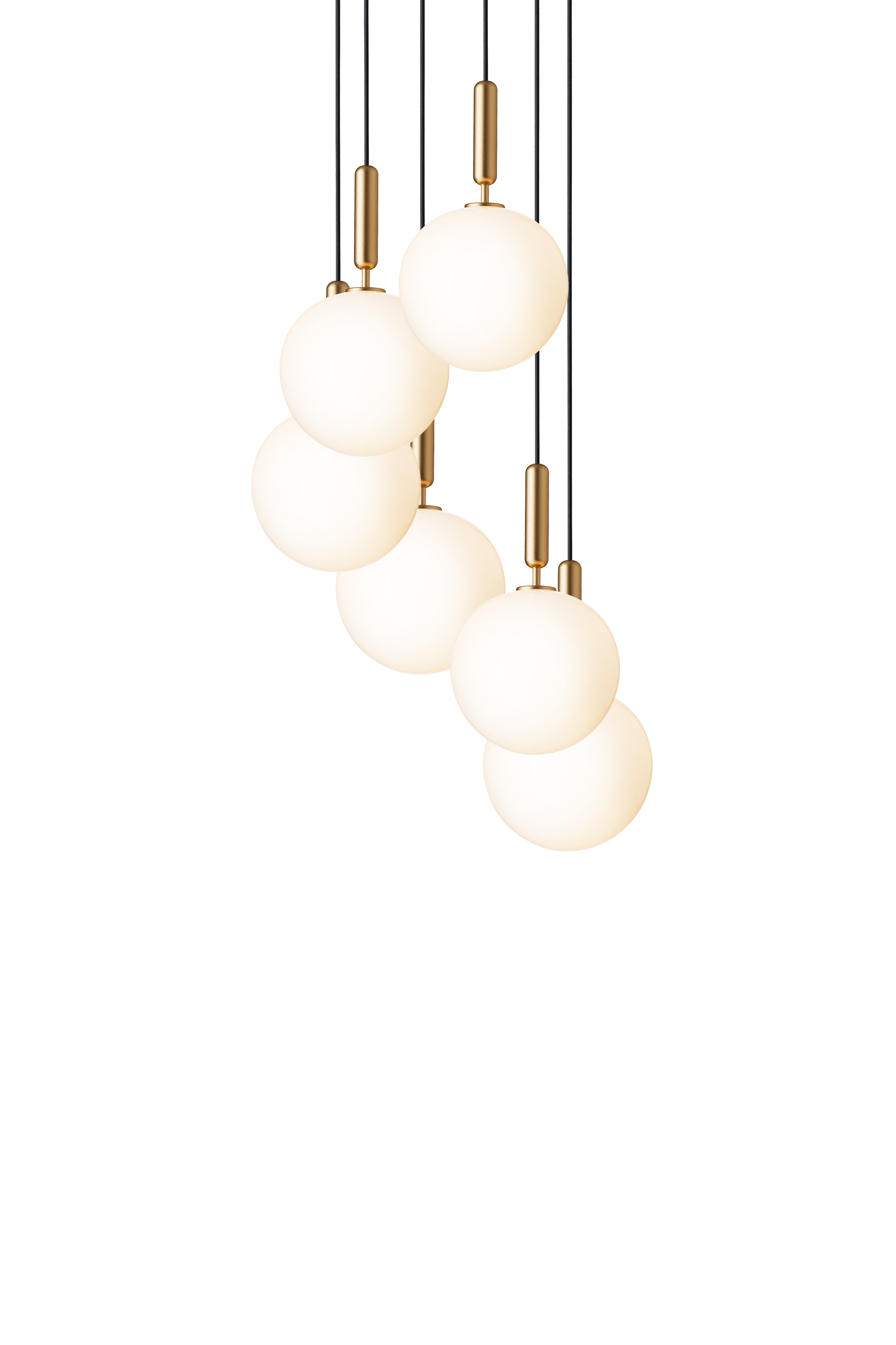 MIIRA 6 Pendant Lamp in Brass with Opal Glass