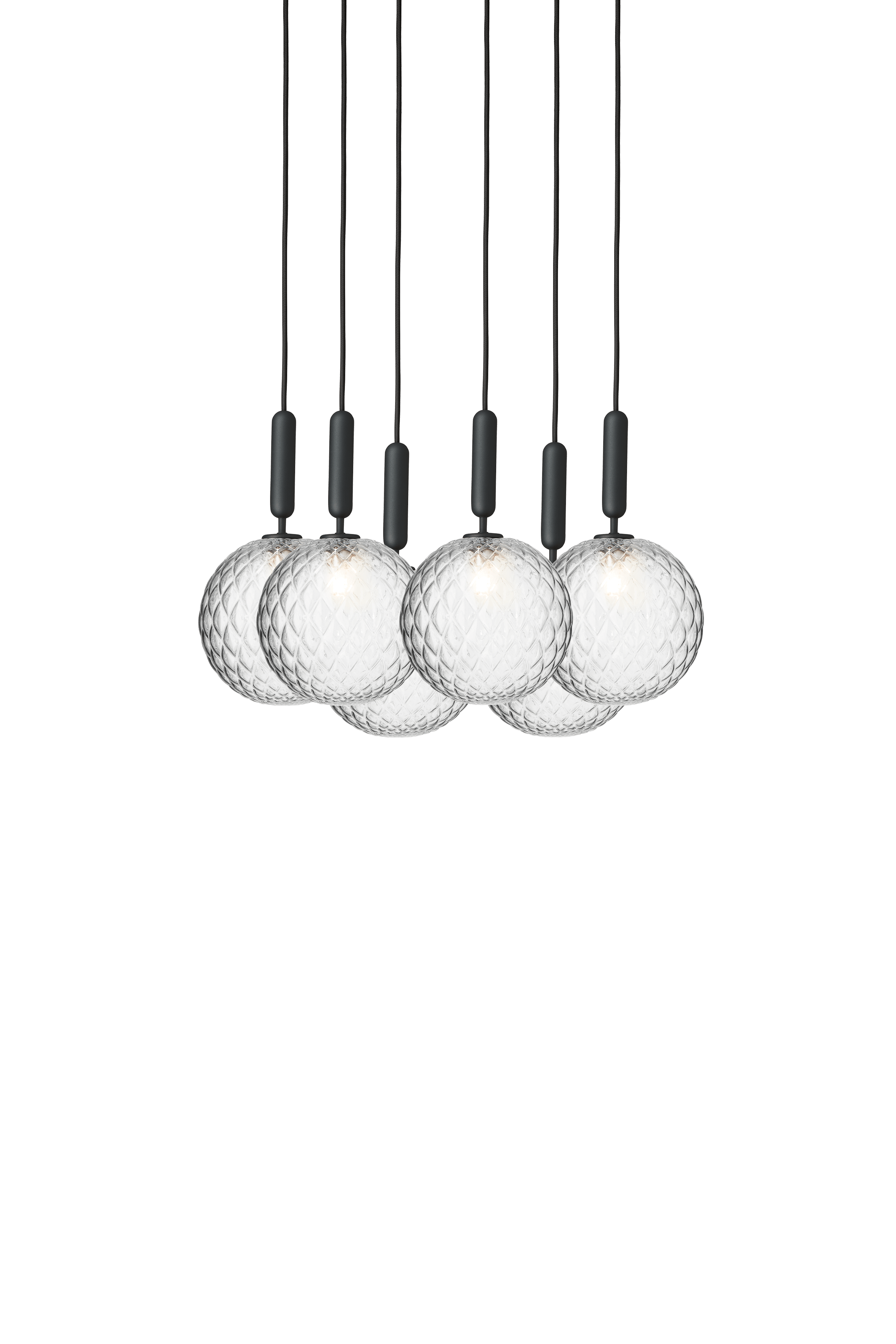 MIIRA 6 Pendant Lamp in Graphite with Transparent Glass