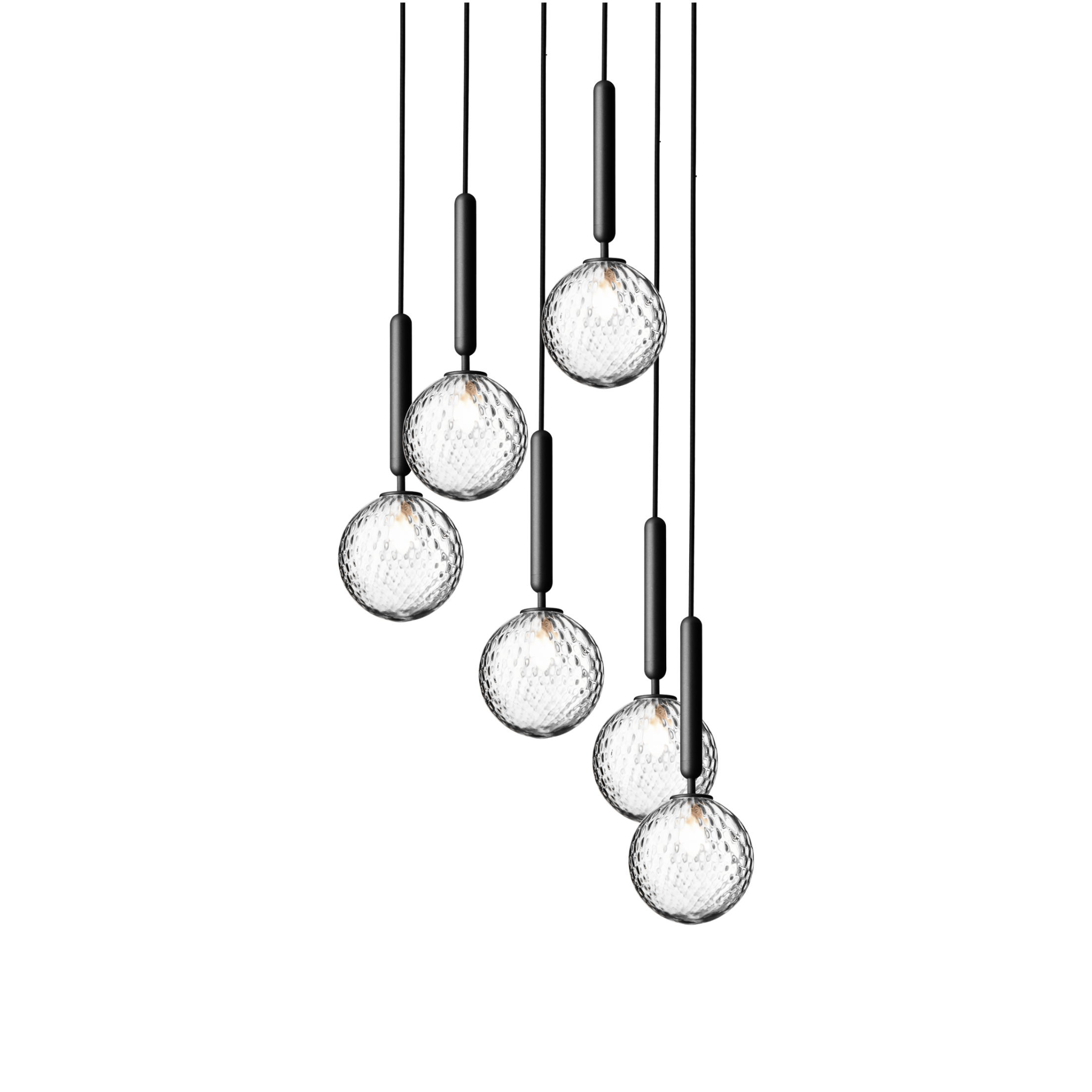 MIIRA 6 Pendant Lamp in Graphite with Transparent Glass