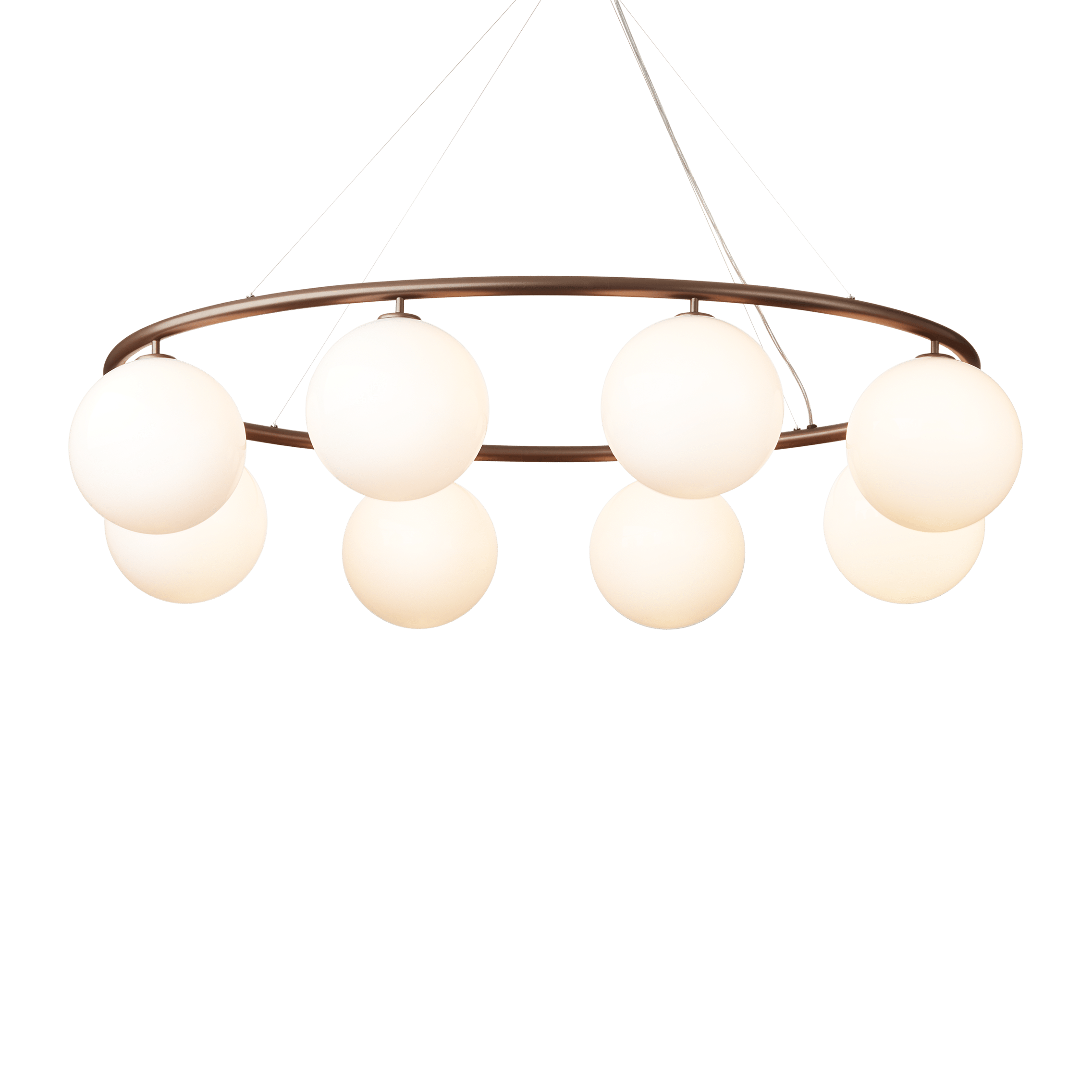 MIIRA 8 OVAL Pendant Lamp in Dark Brown with Opal Glass