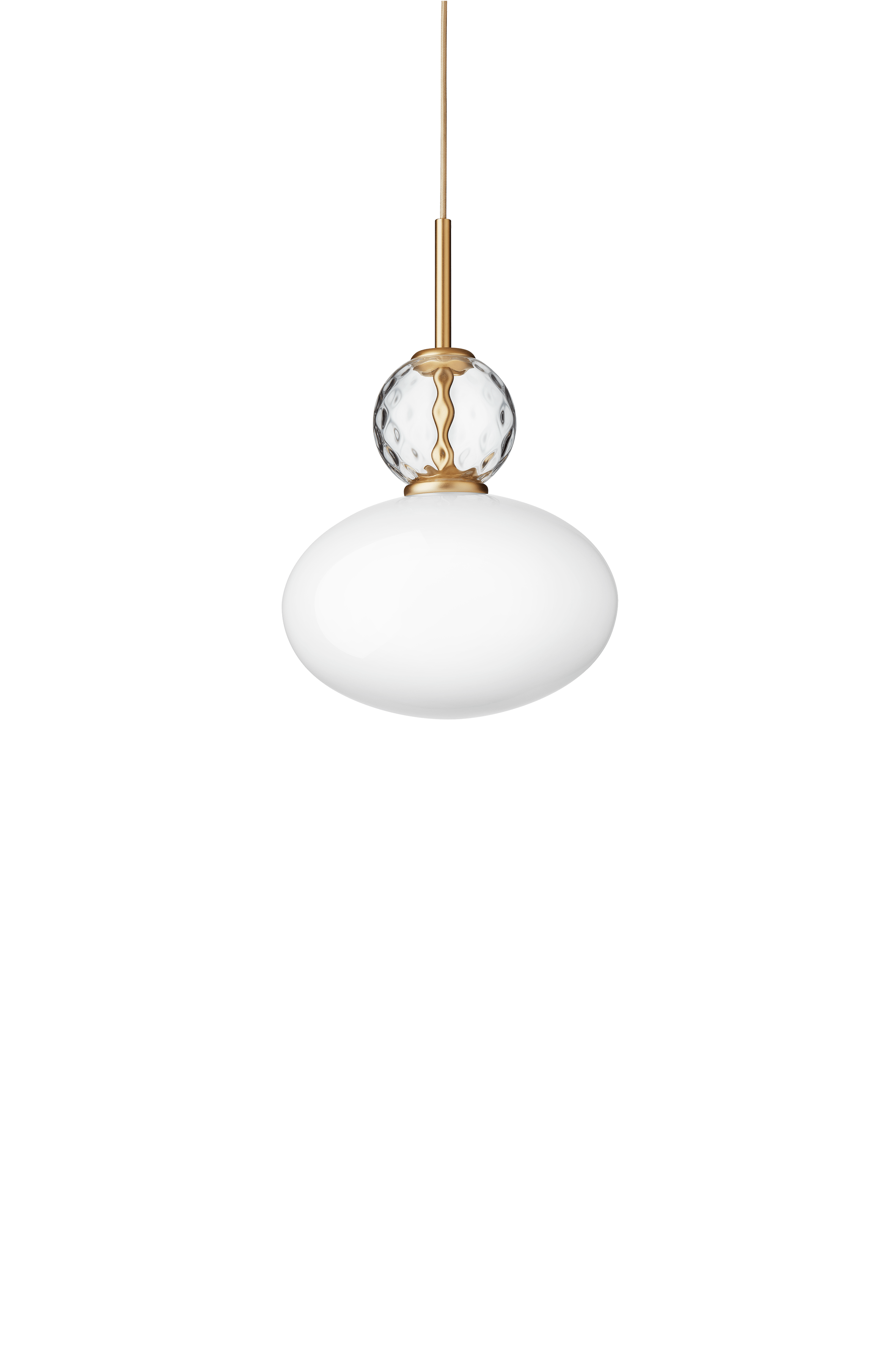Lampa visící RIZZATTO 32 mosazná s opálovým sklem