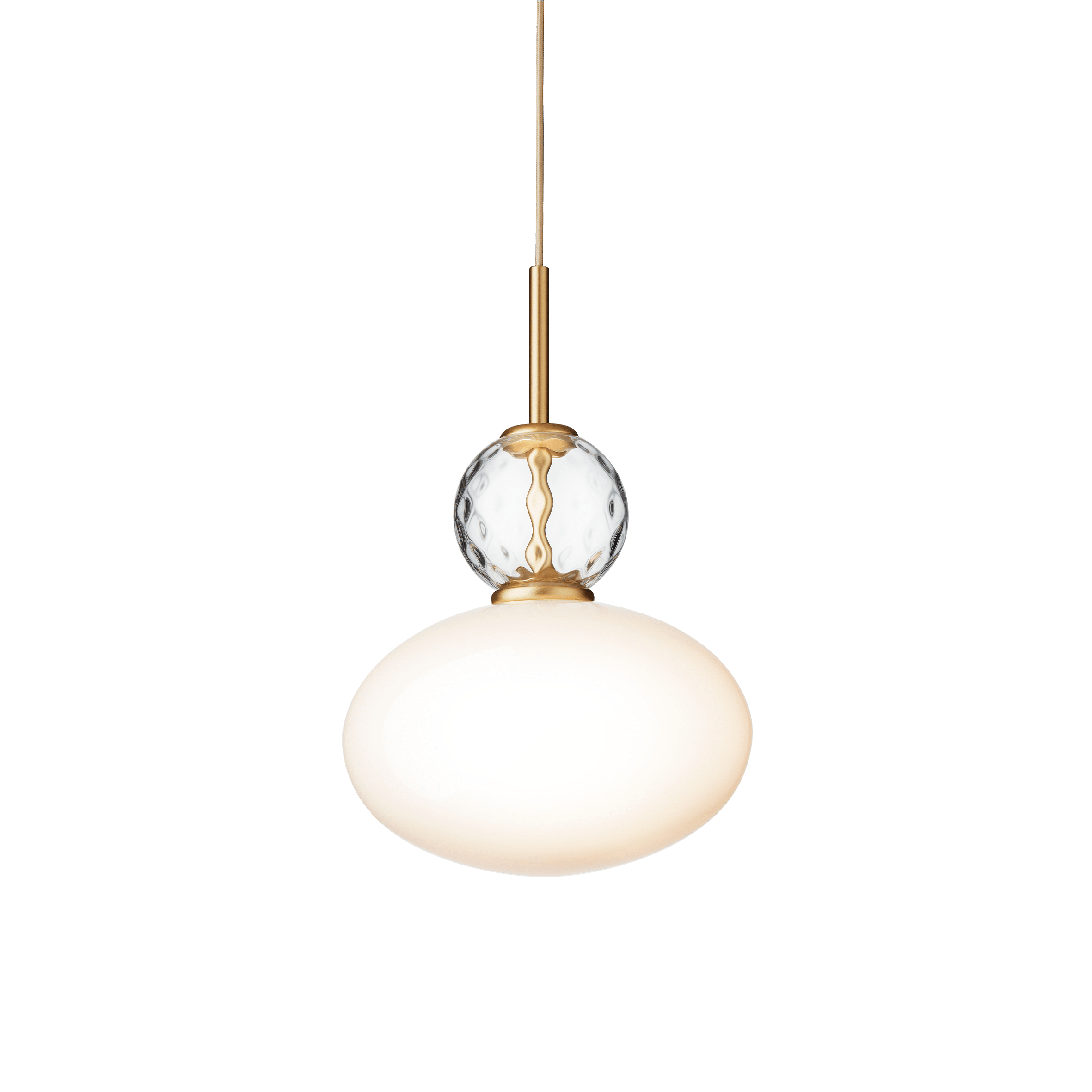 Lampa visící RIZZATTO 32 mosazná s opálovým sklem
