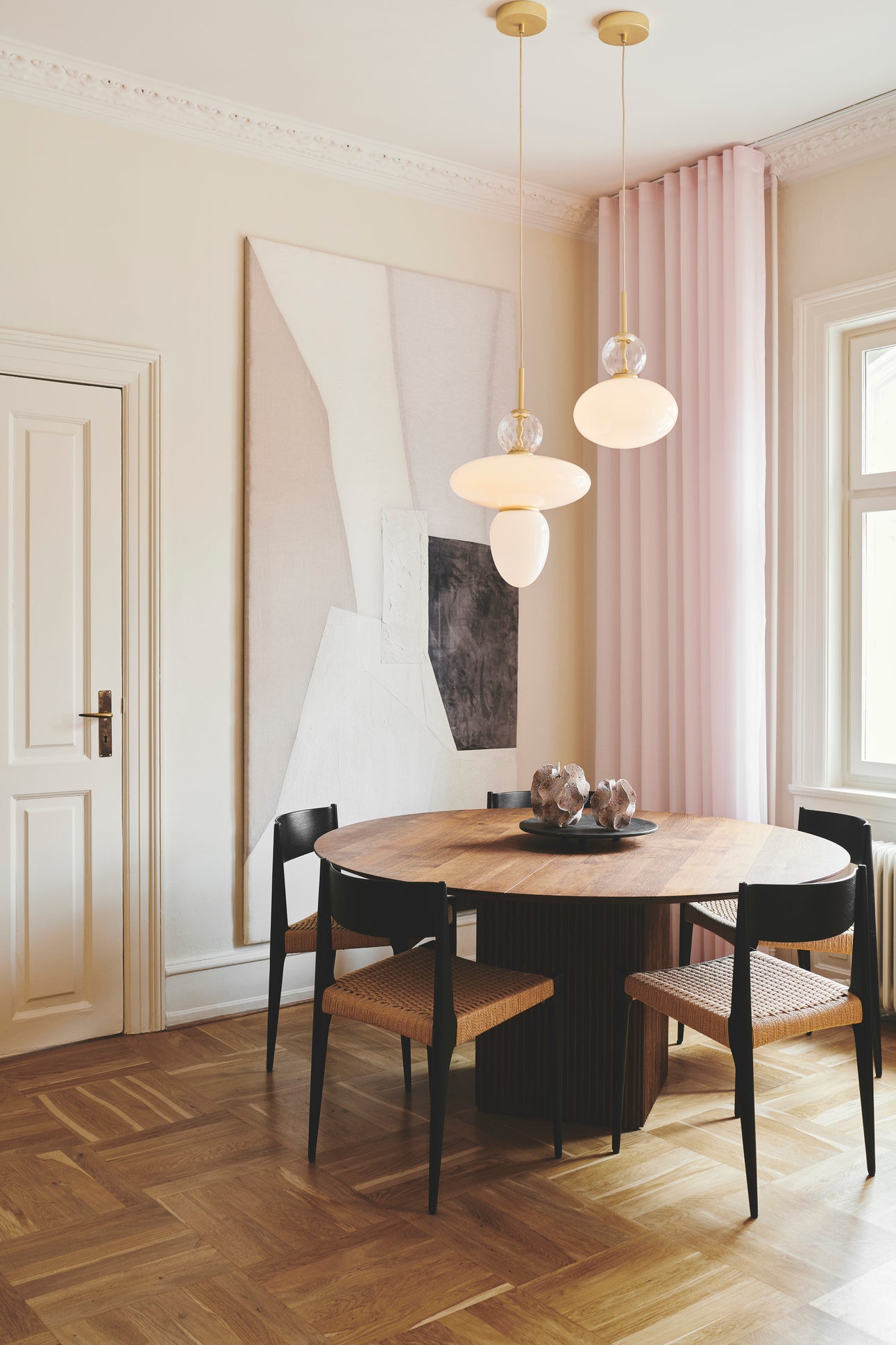 Lampa visící RIZZATTO 43 mosazná s opálovým sklem