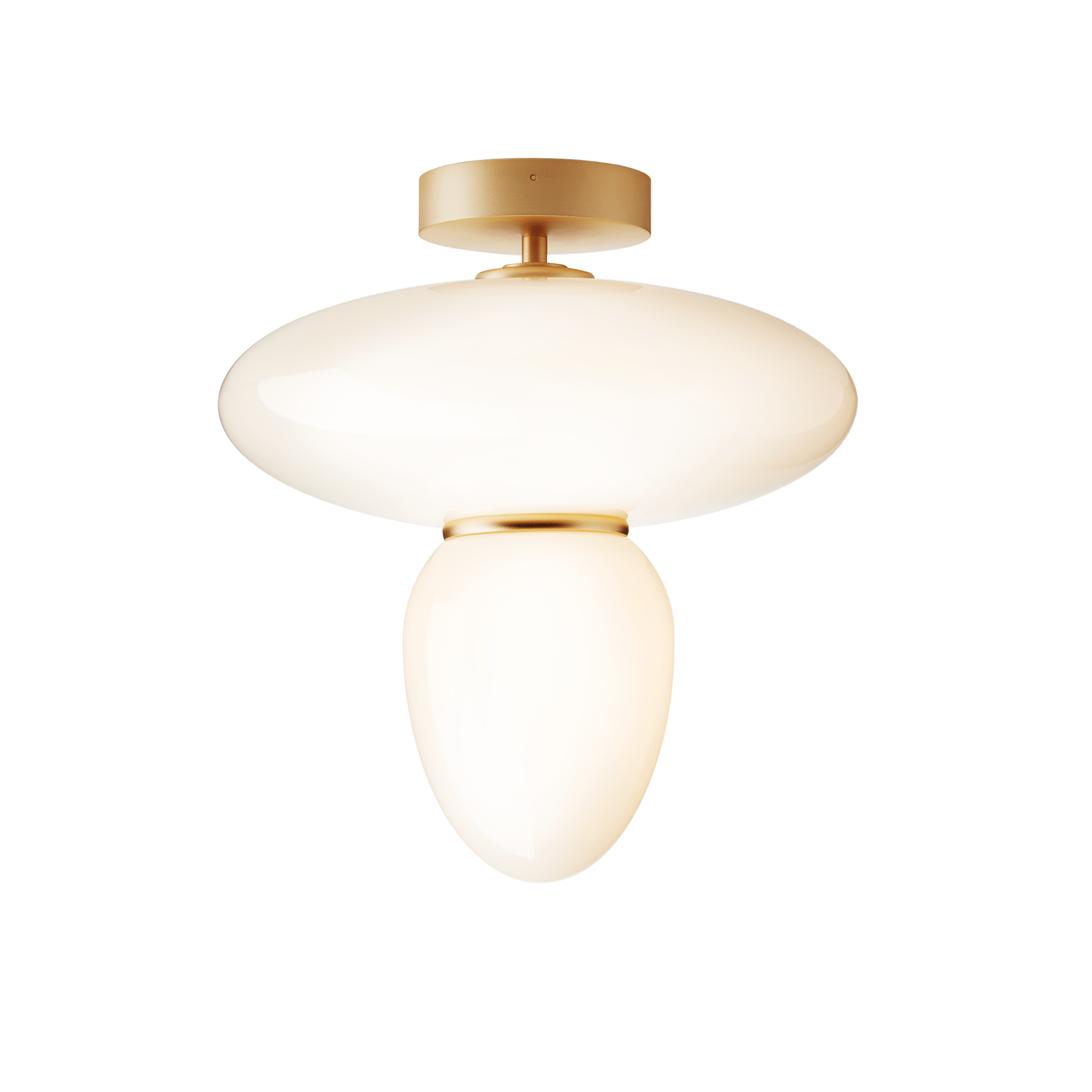 Lampa sufitowa RIZZATTO 42 mosiężny z opalowym szkłem – Nuura