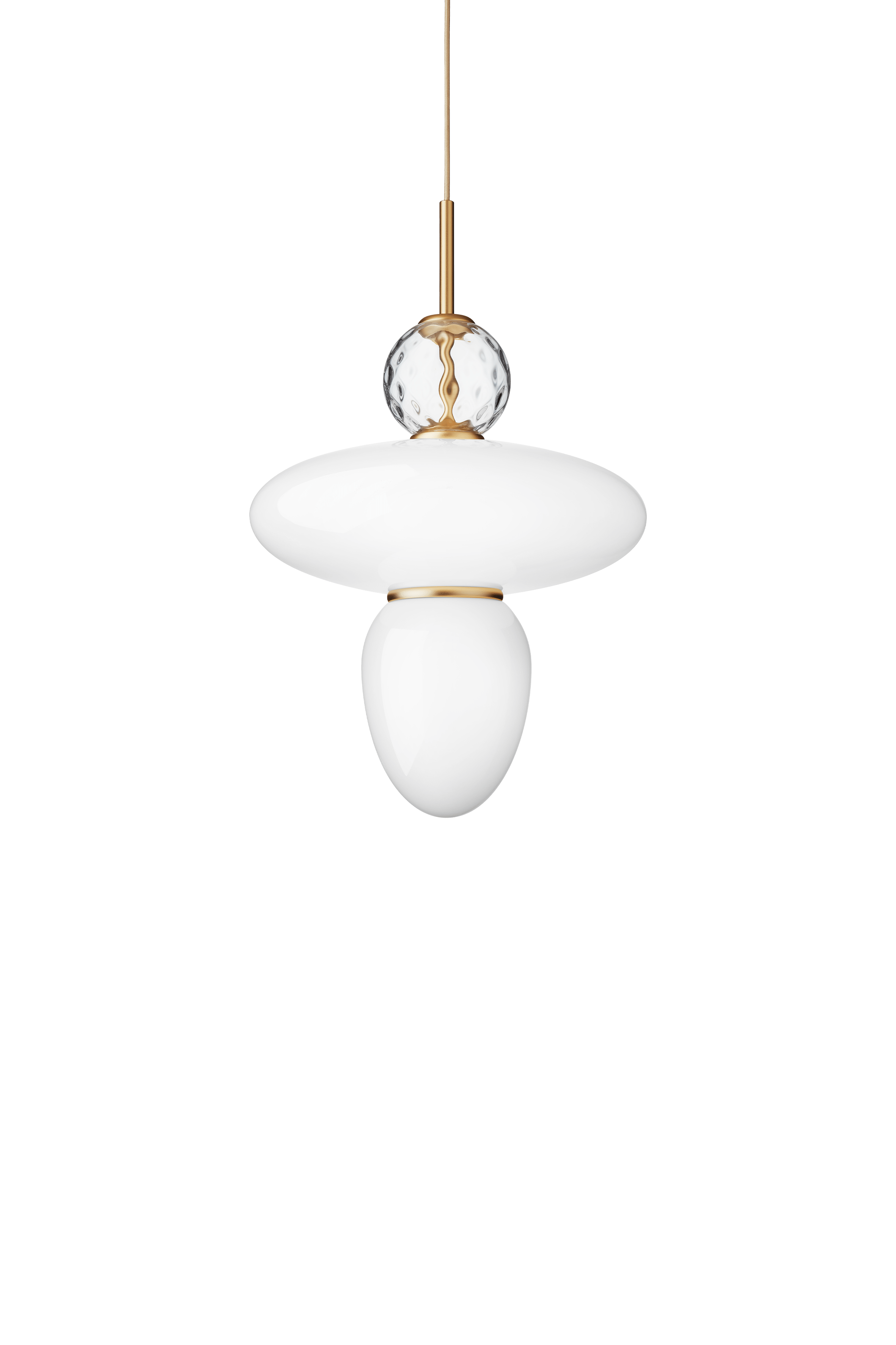 Lampa visící RIZZATTO 43 mosazná s opálovým sklem
