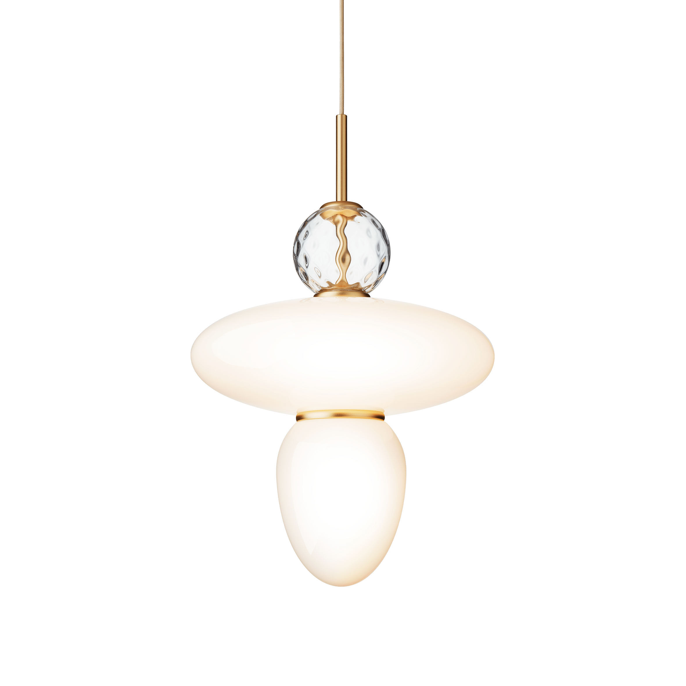 Lampa visící RIZZATTO 43 mosazná s opálovým sklem