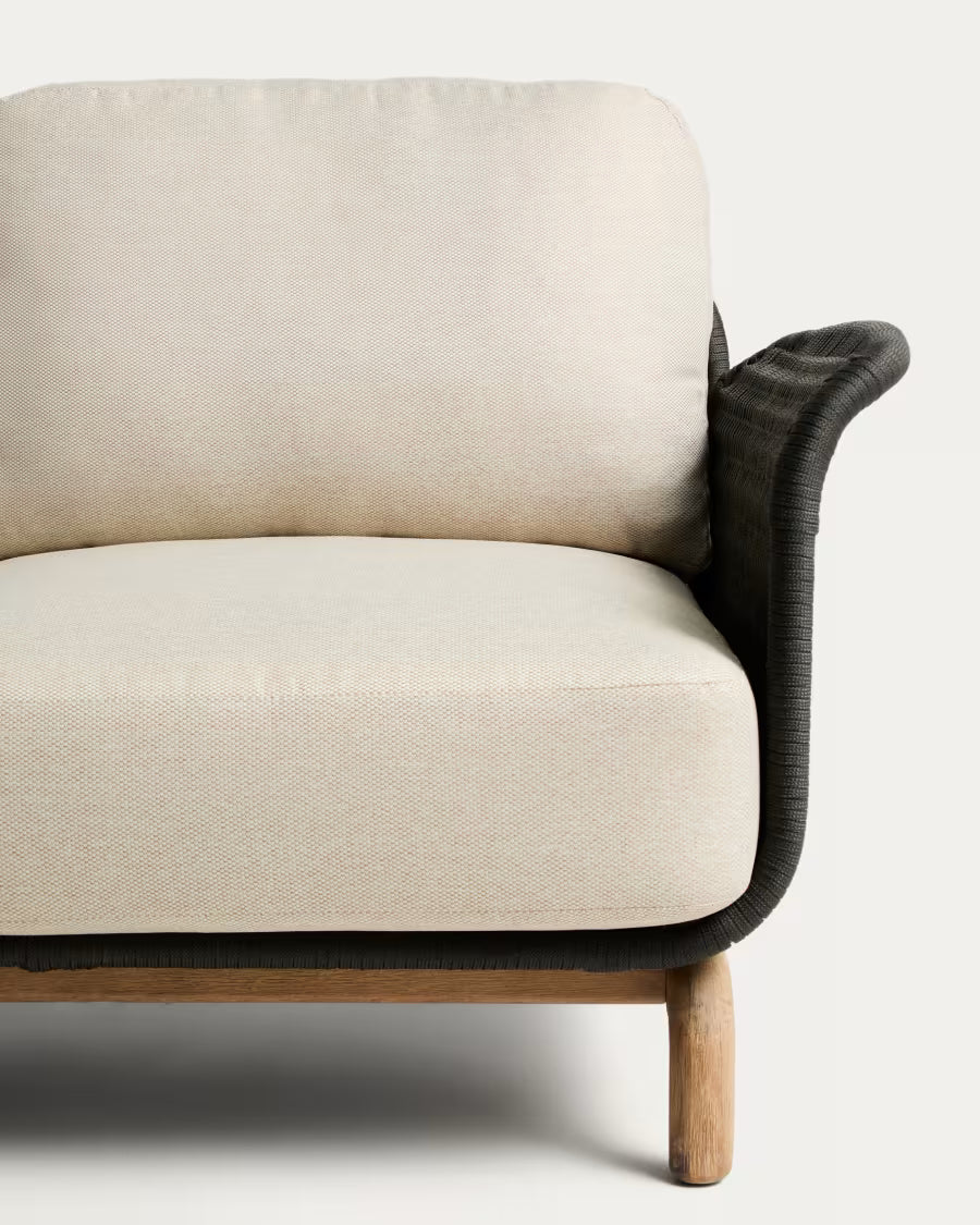 Zahradní sofa pro 2 osoby ALIPA béžová s černou