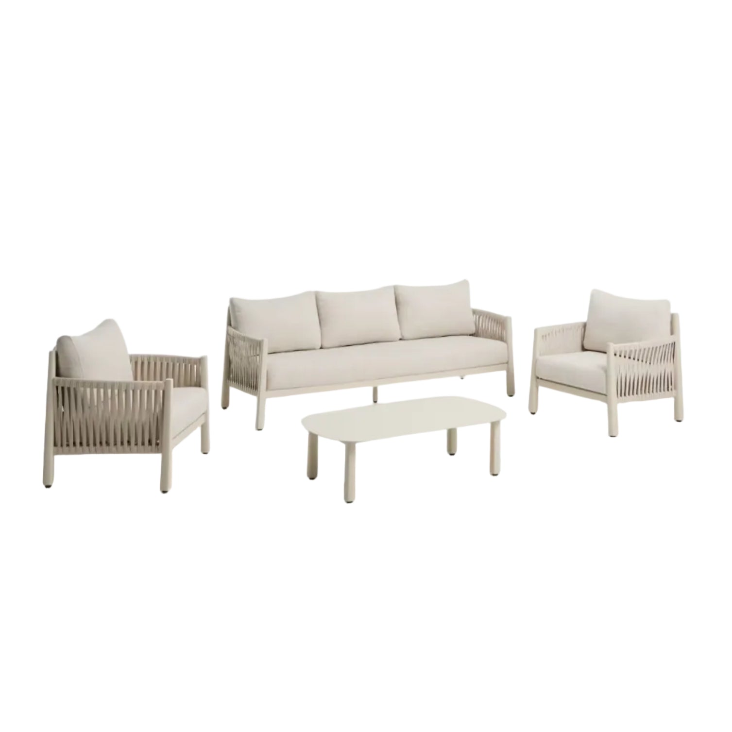 ALERIA Beige Garden Set with Light Base
