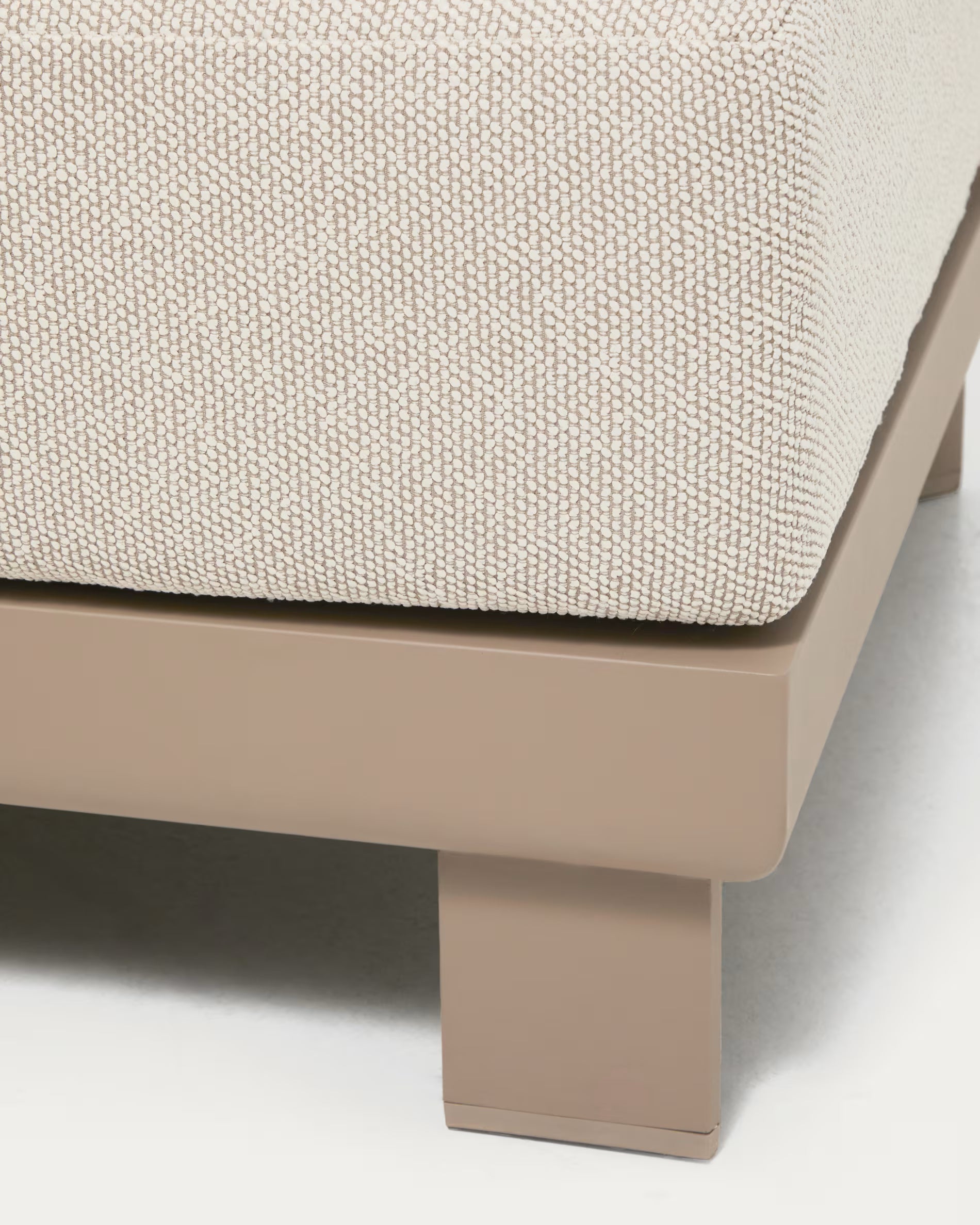 NERANO Light Beige 3-Seater Garden Sofa with Gray Beige Base