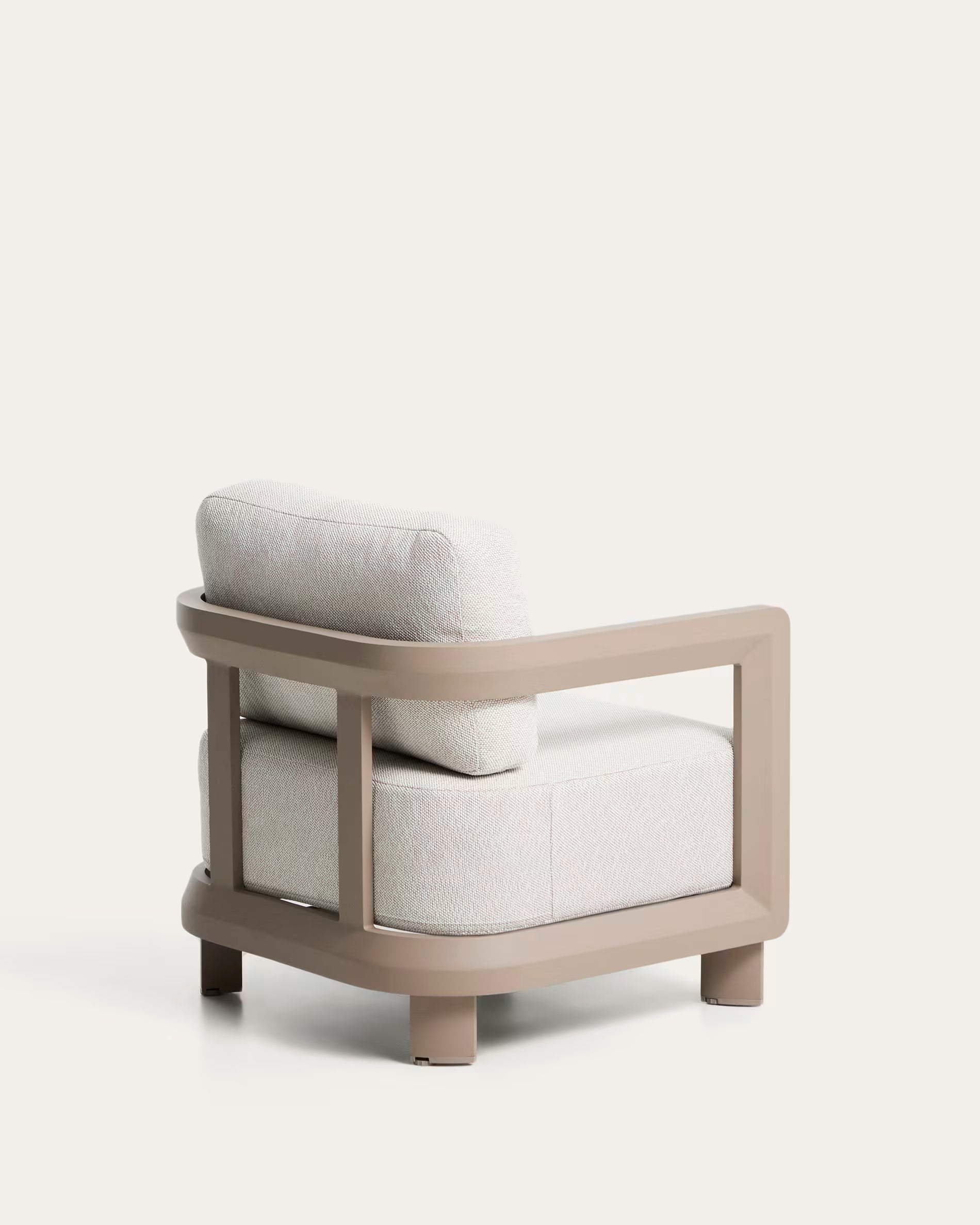 NERANO Light Beige Garden Armchair with Gray Beige Base