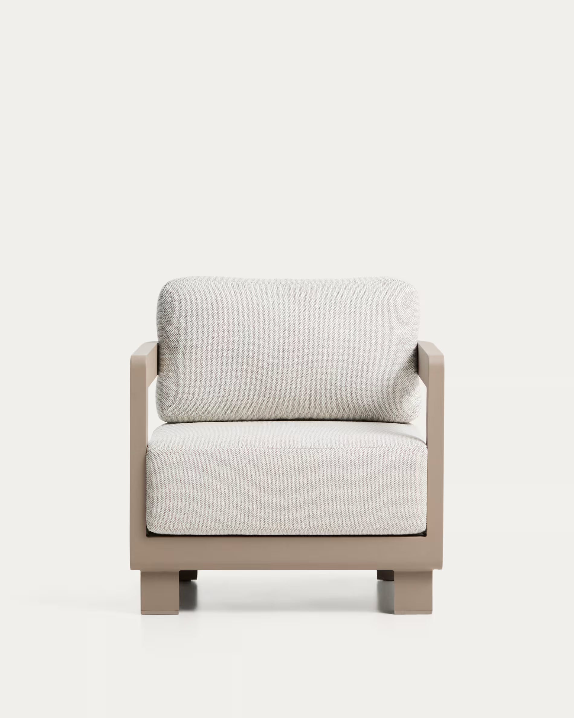 NERANO Light Beige Garden Armchair with Gray Beige Base
