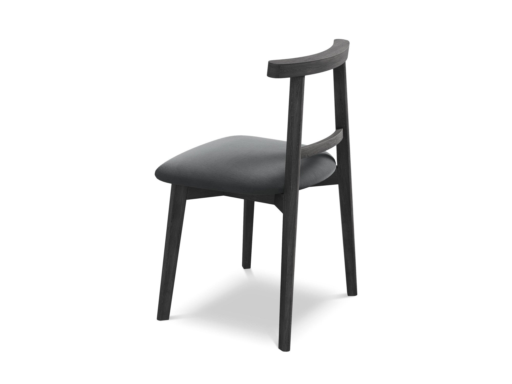 Velvet Chair OHELO Steel Gray with Black Beech Base