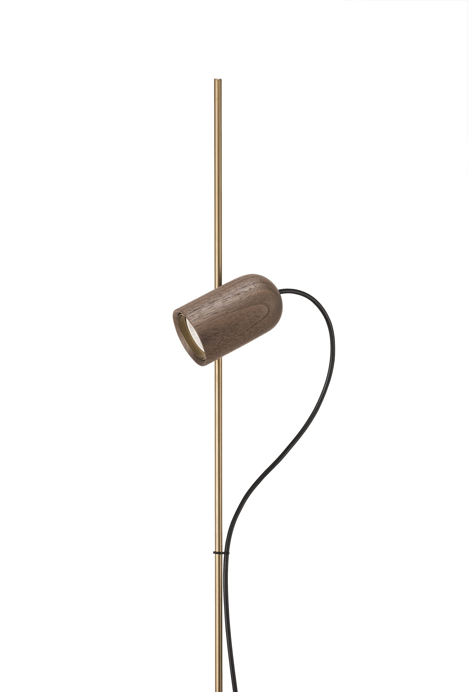 Podlahová lampa ONFA ořechové dřevo s mosazným povrchem