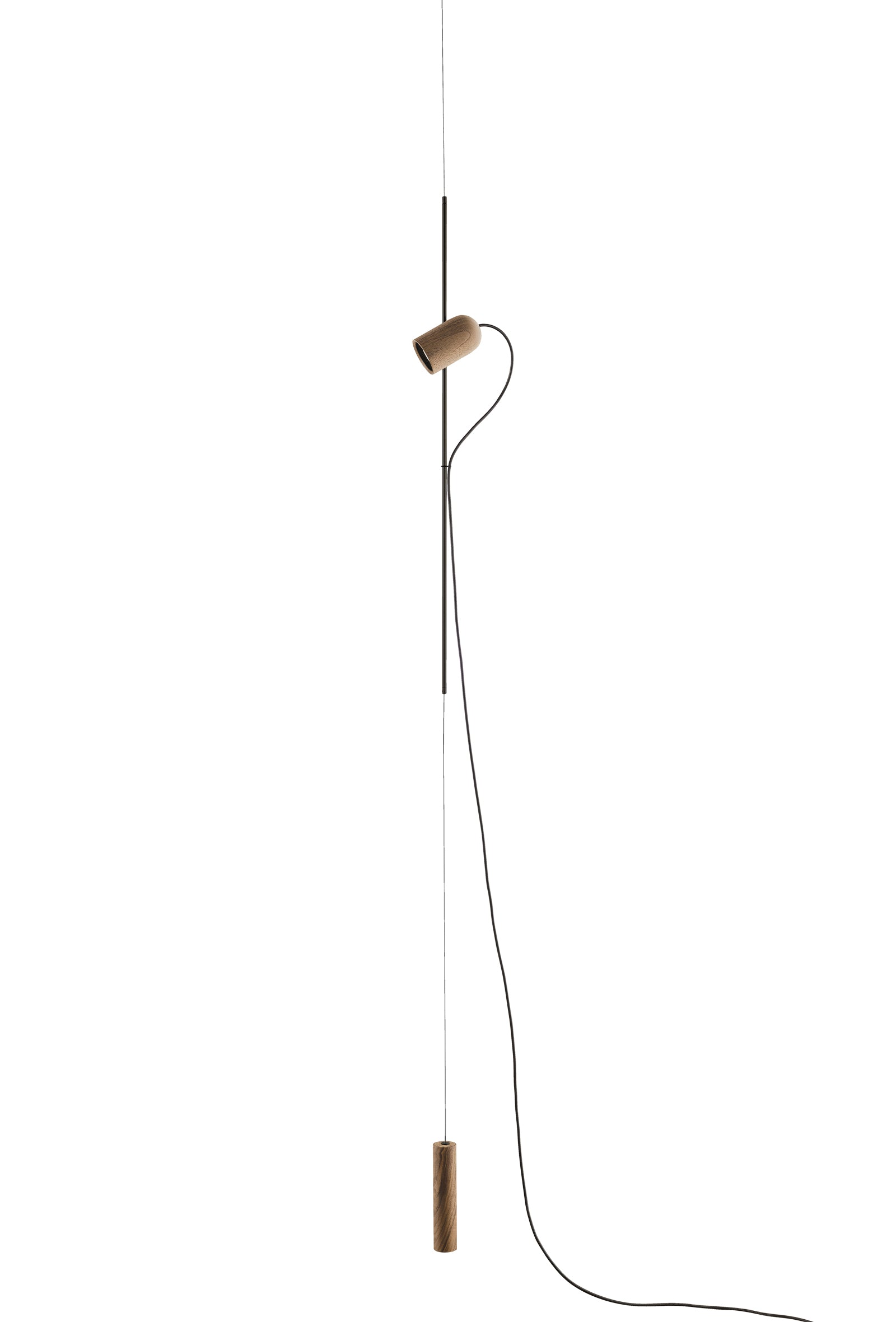 Závěsná lampa ONFA ořechové dřevo s grafitovým povrchem
