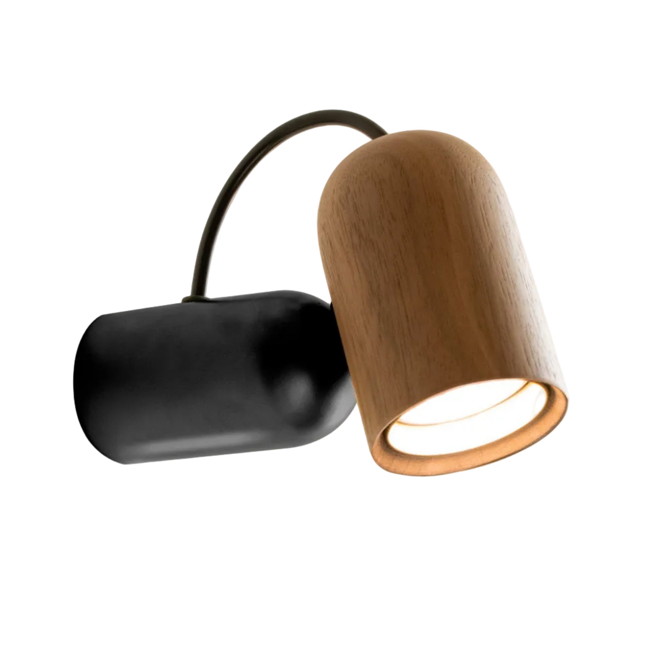 Nástěnná lampa ONFA ořechové dřevo s grafitovým povrchem