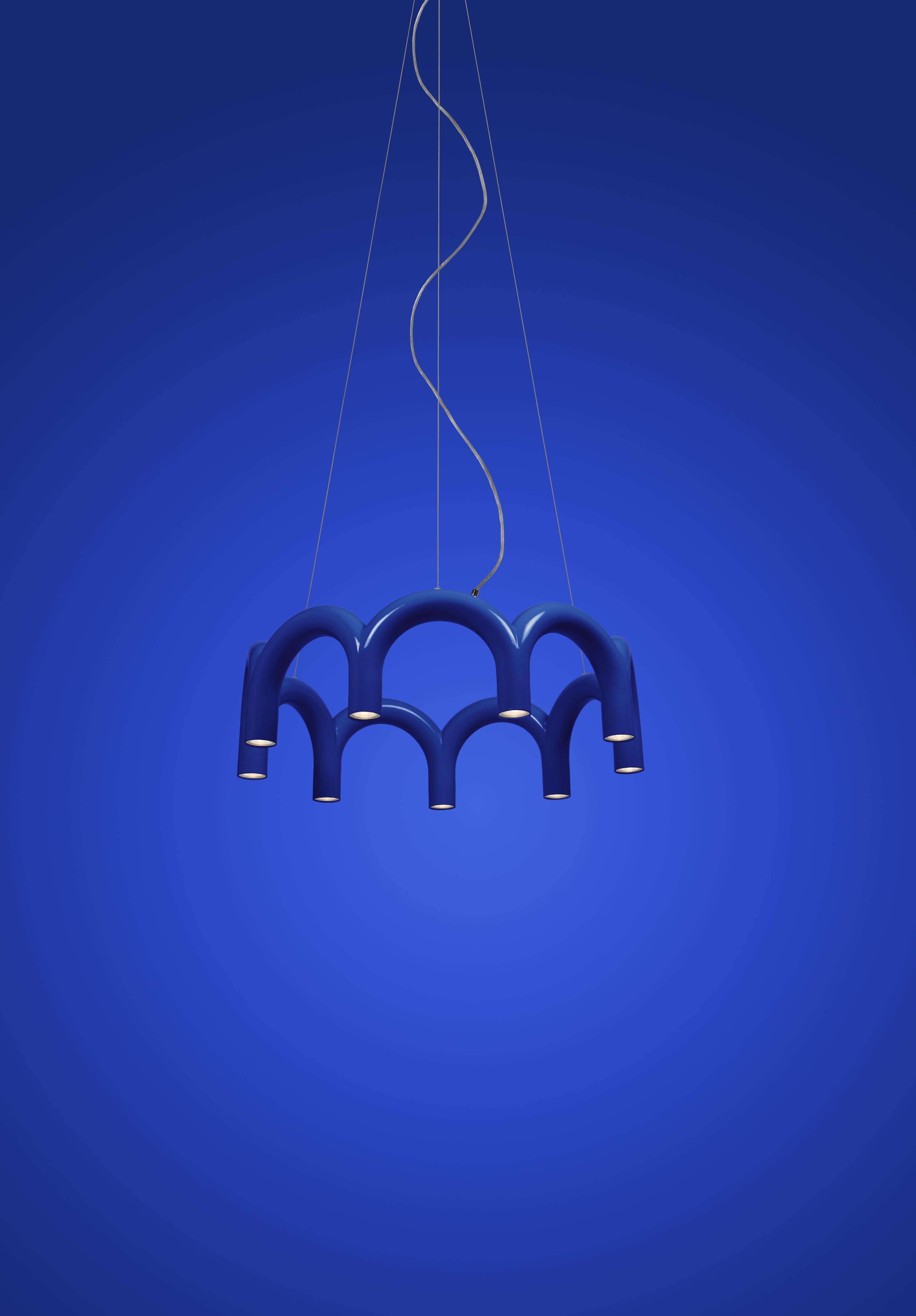 Závěsná lampa ARCH CIRCLE modrá