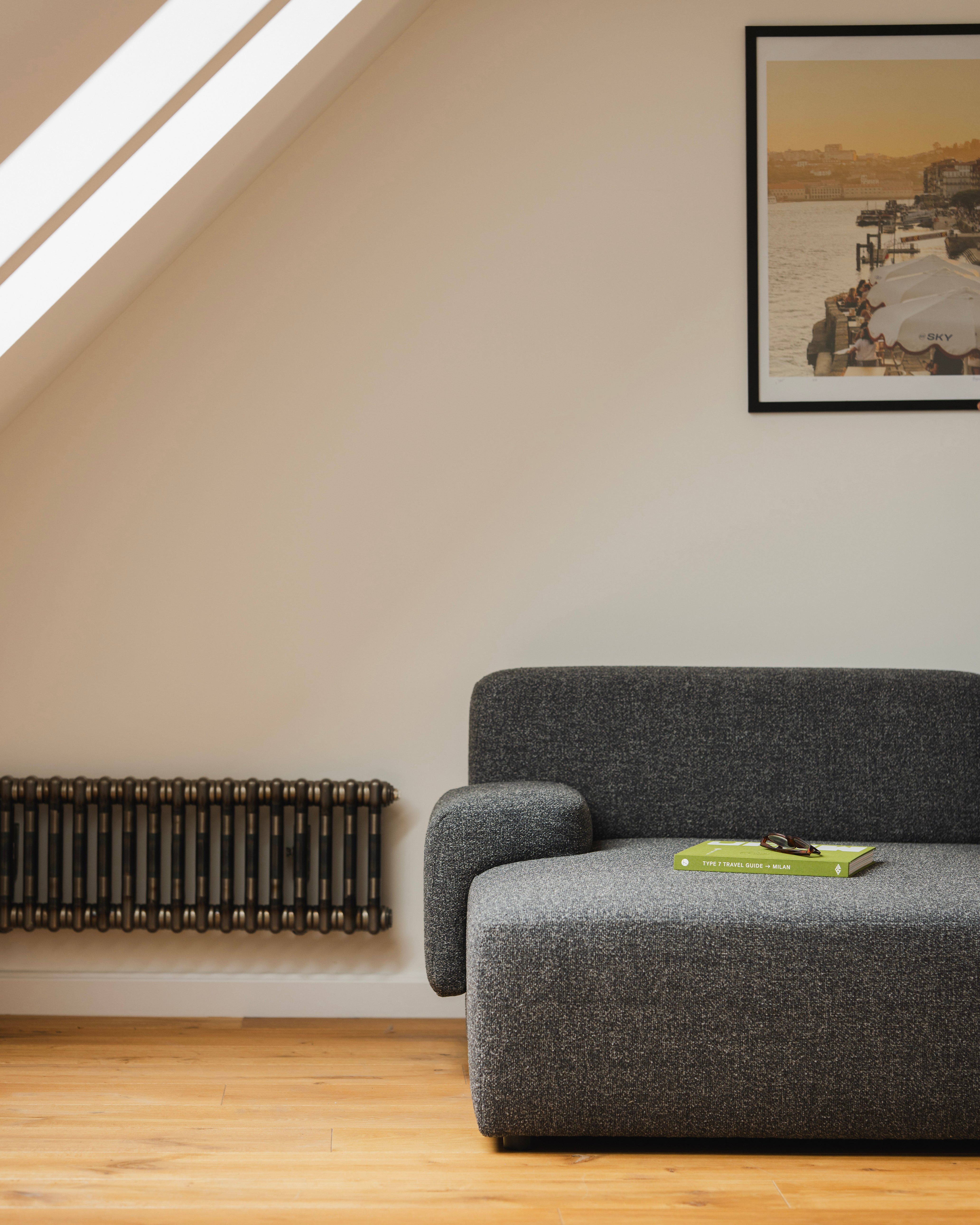 Open left-sided modular corner sofa UMI stone black